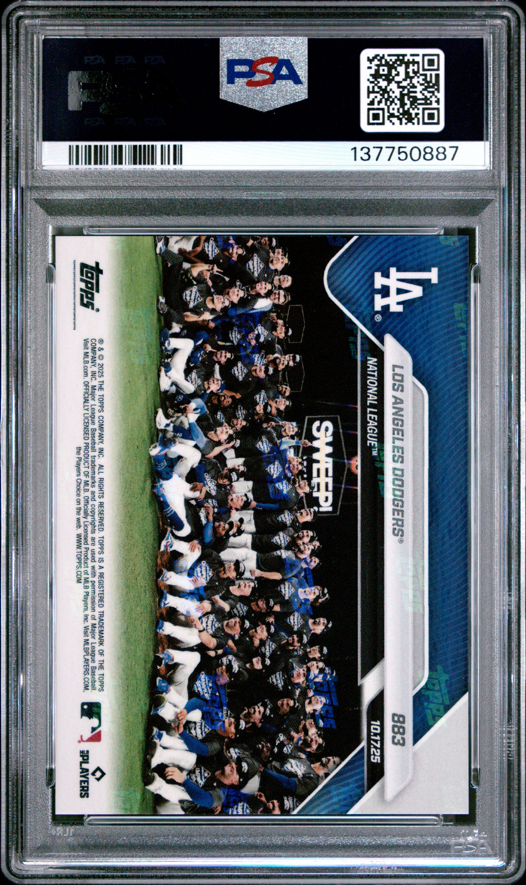 2025 Topps Now #883 Los Angeles Dodgers PSA 10