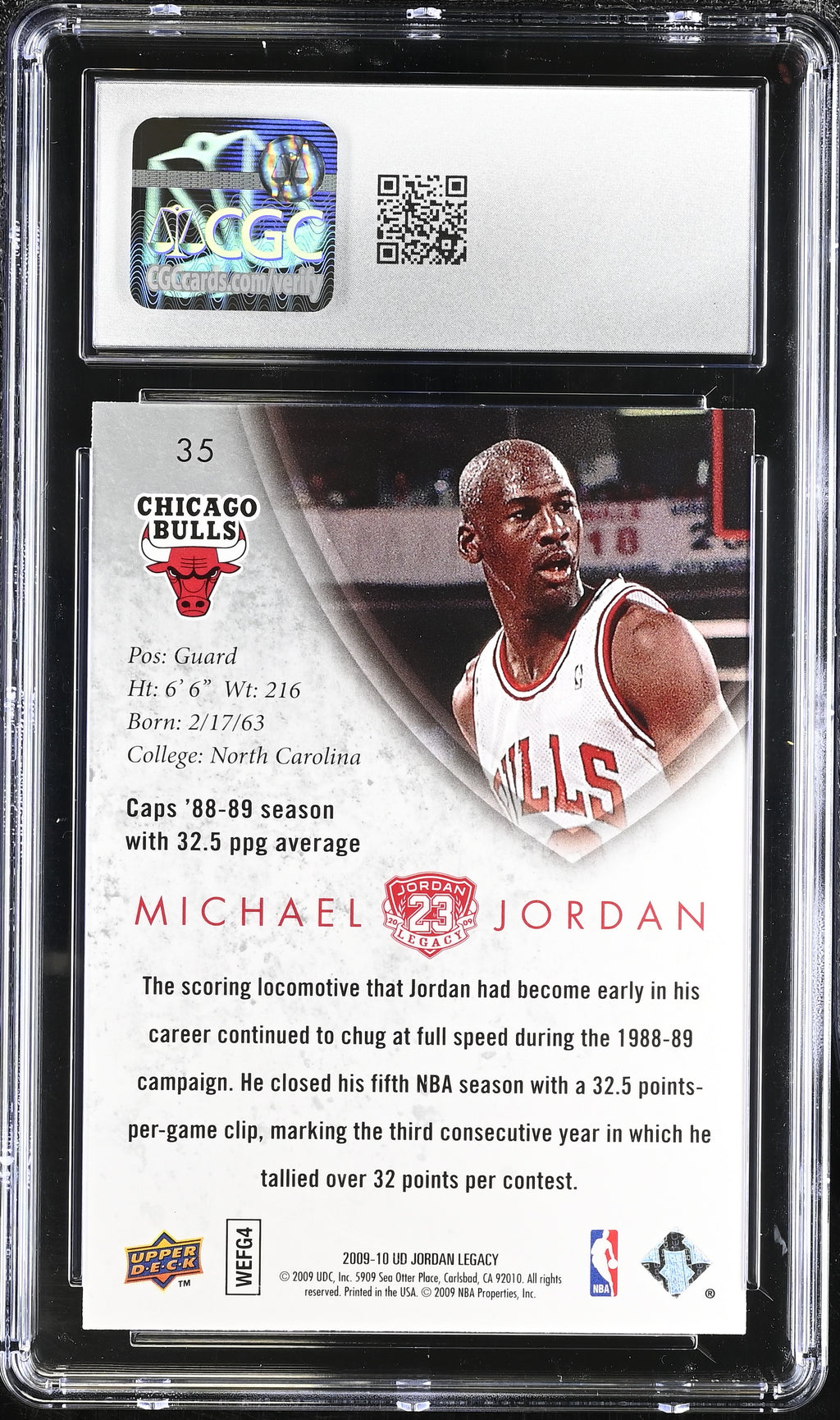 2009-10 Jordan Legacy HOF Upper Deck #35 Michael Jordan CGC 10