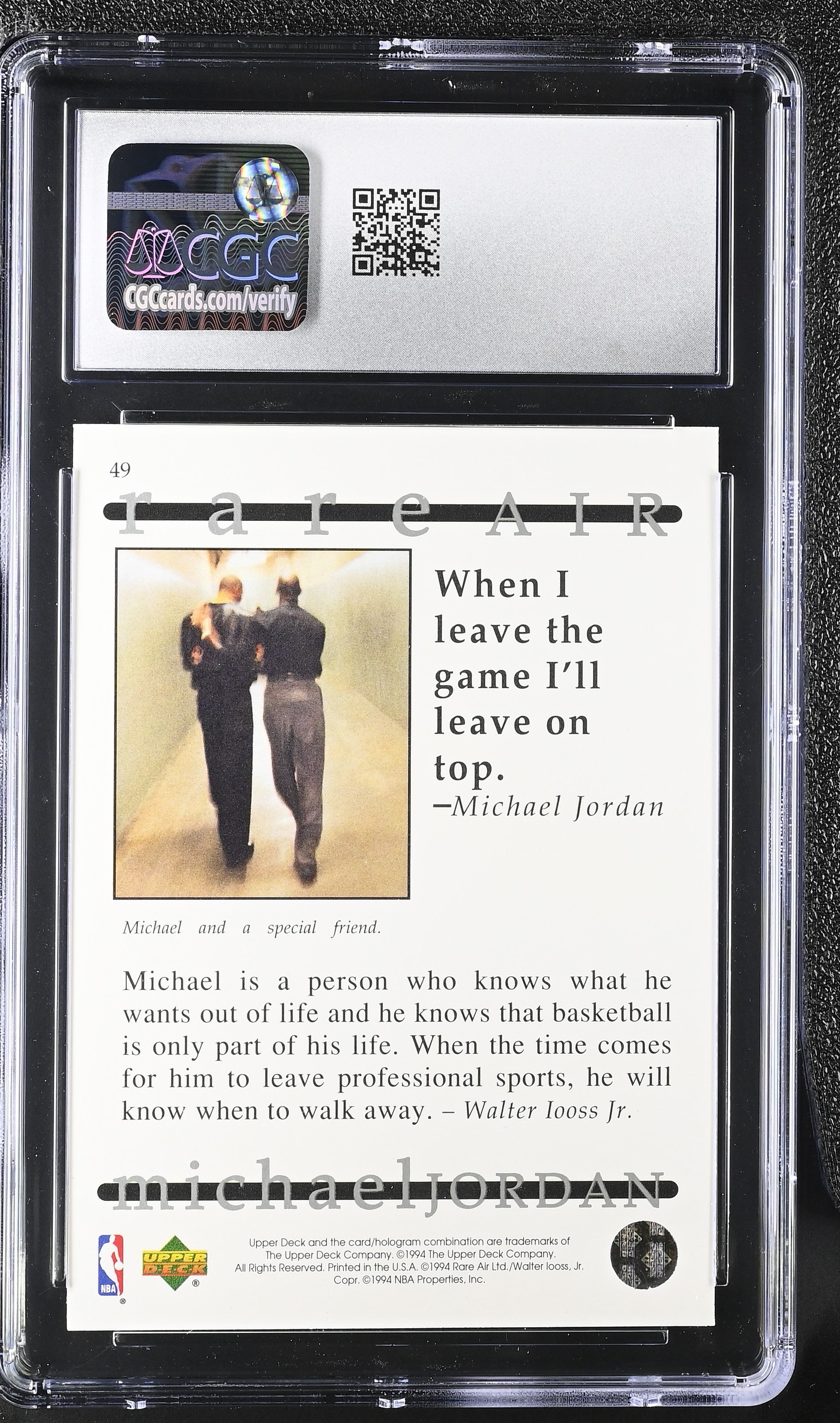 1994 Rare Air Upper Deck #49 Michael Jordan CGC 10