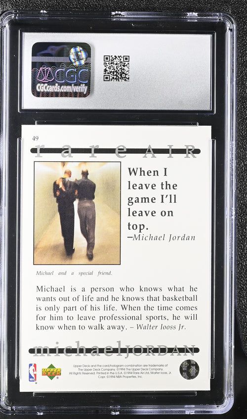 1994 Rare Air Upper Deck #49 Michael Jordan CGC 10
