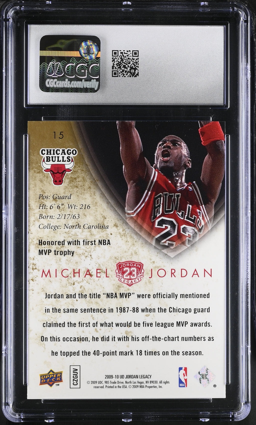 2009-10 Jordan Legacy Upper Deck #15 Michael Jordan CGC 10