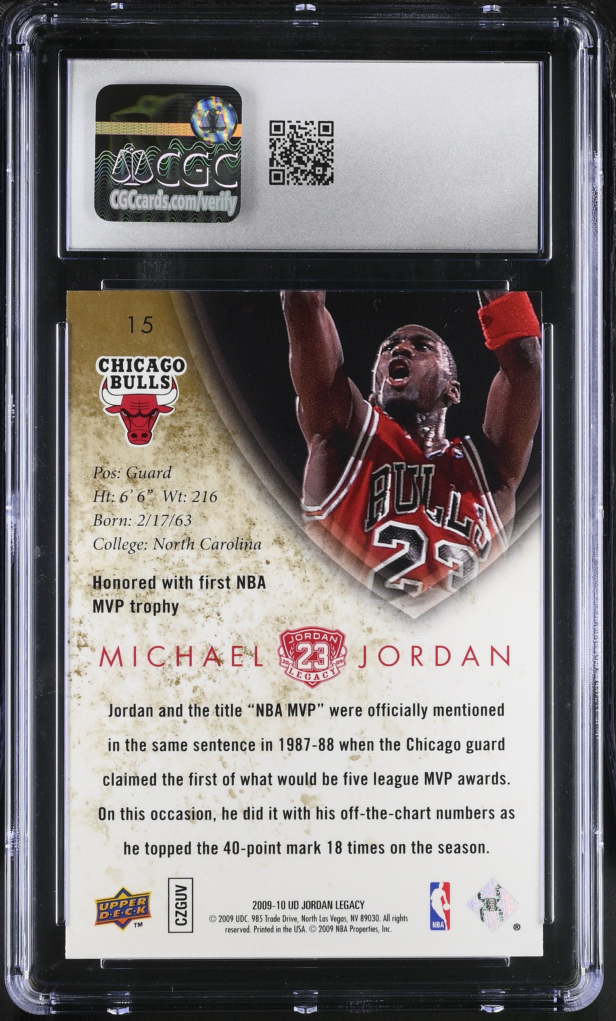 2009-10 Jordan Legacy Upper Deck #15 Michael Jordan CGC 10