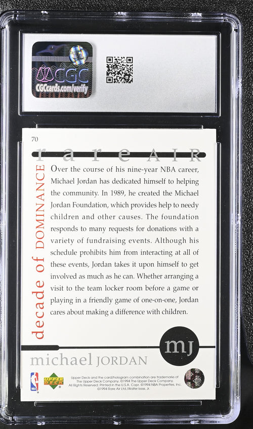 1994 Rare Air Upper Deck #70 Michael Jordan CGC 10