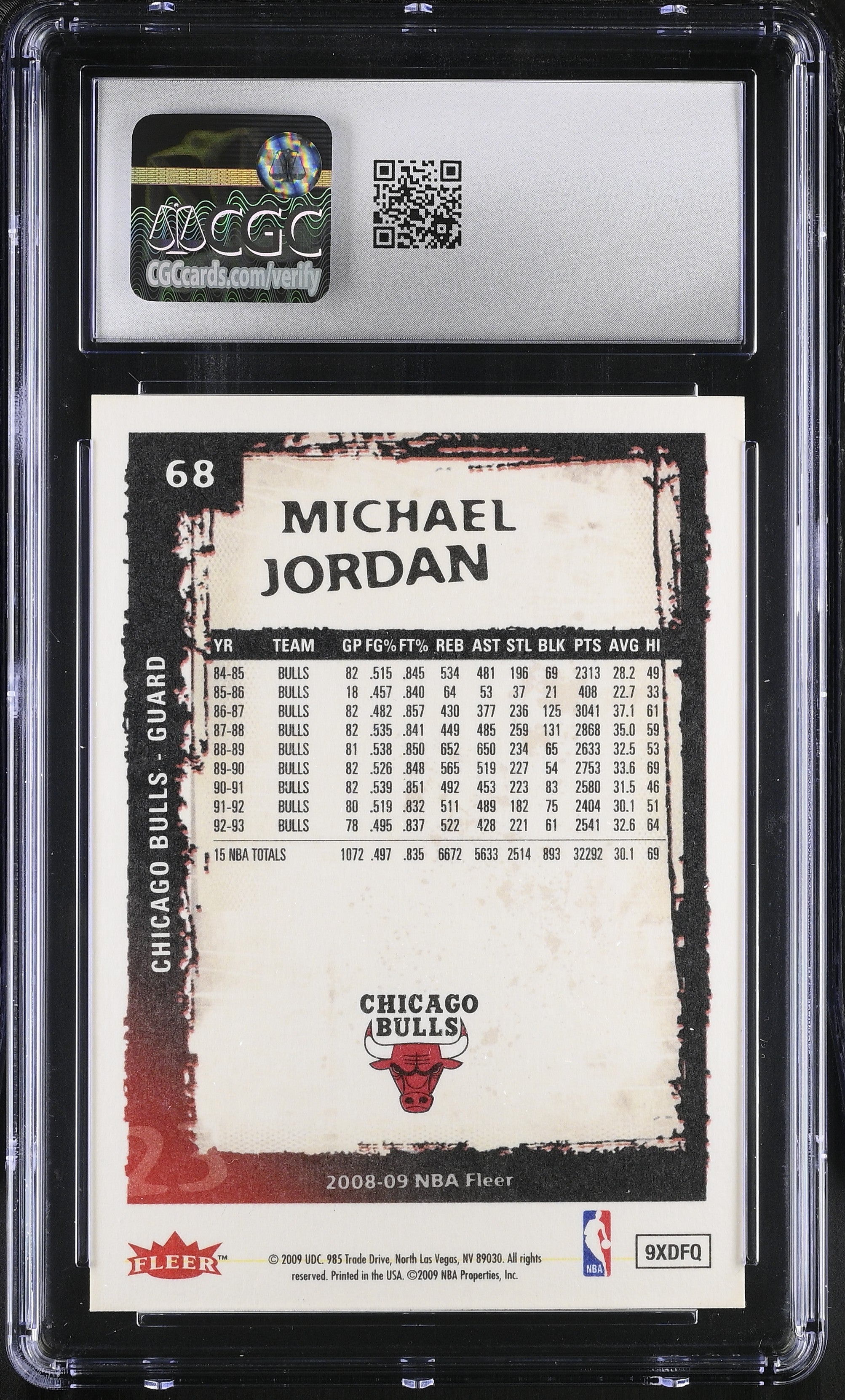 2008-09 Michael Jordan Fleer #68 CGC