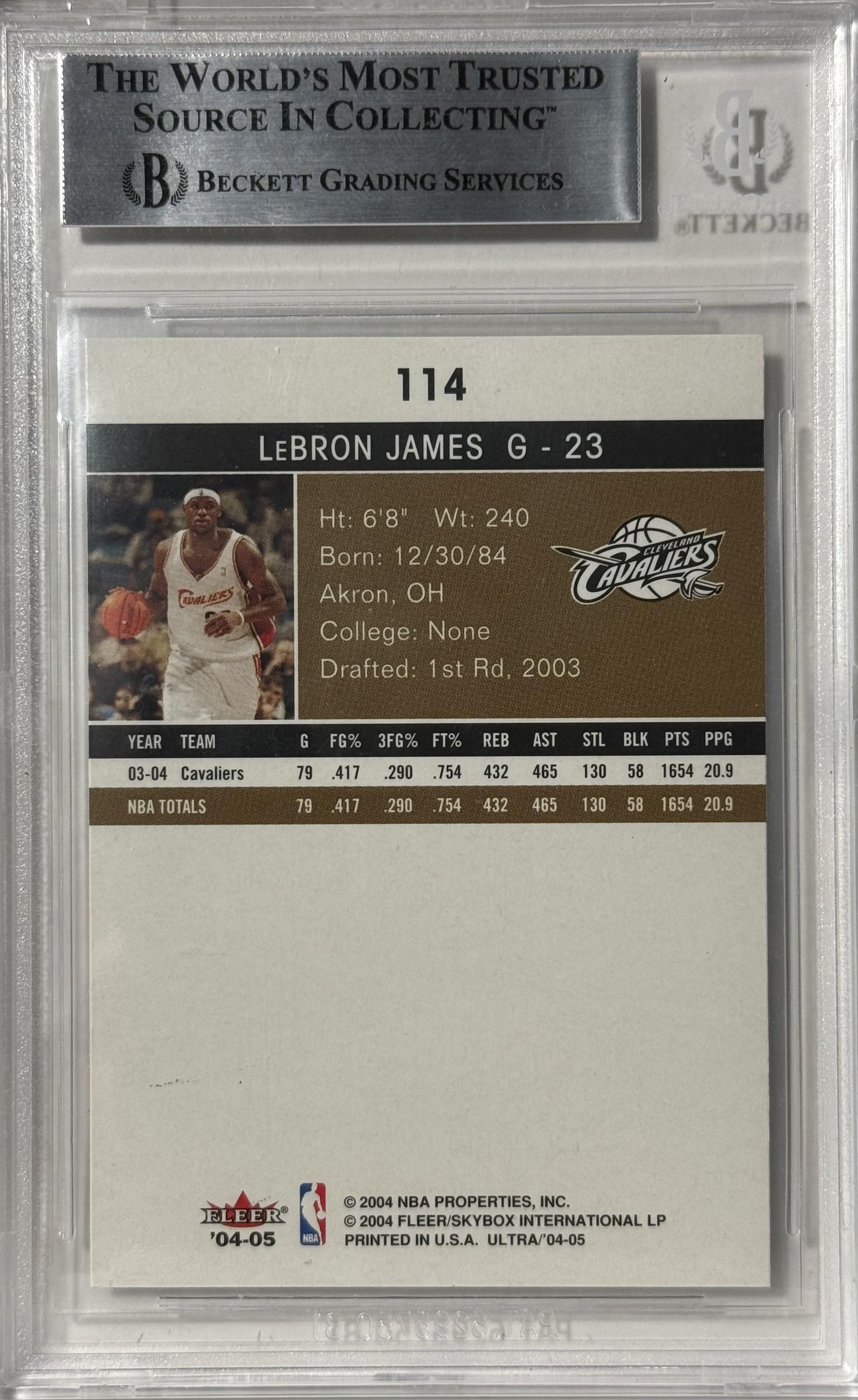 2004-05 Ultra #114 LeBron James BGS 9