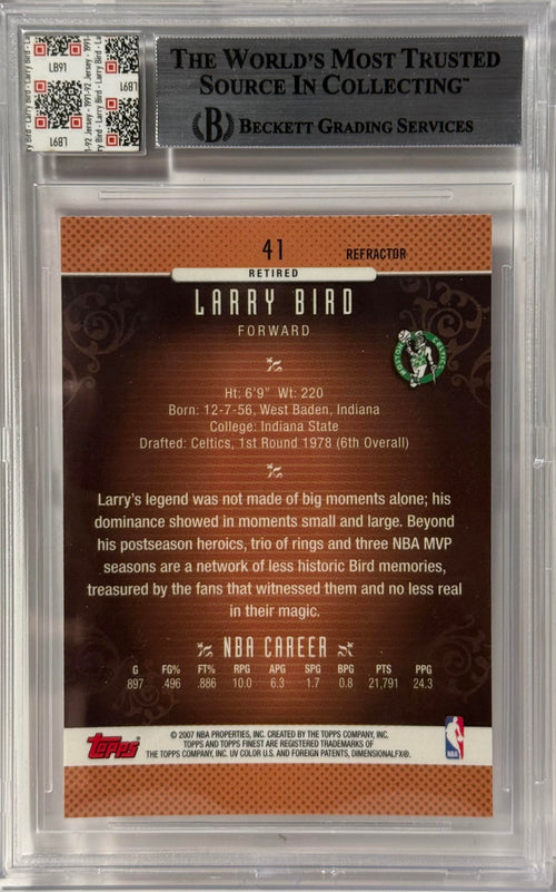 2006-07 Finest #41 Larry Bird Refractors Blue #/299