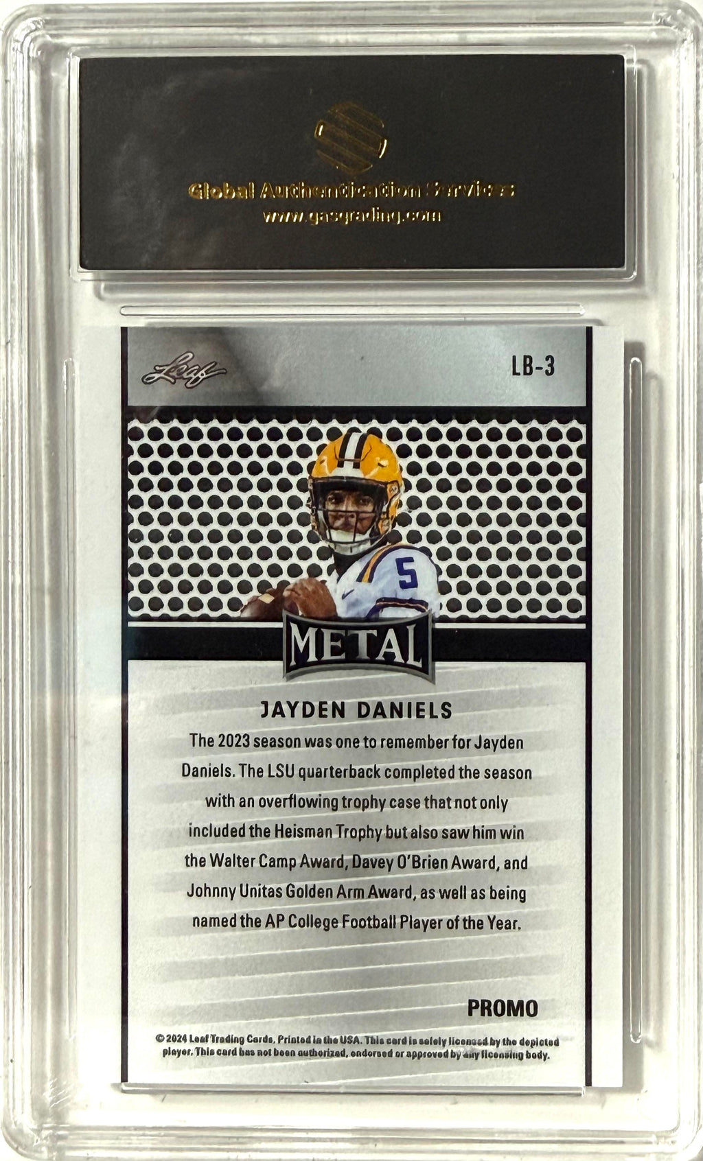 2024 Leaf Collective Promo - Shimmer Light Blue Jayden Daniels Leaf #LB-3
