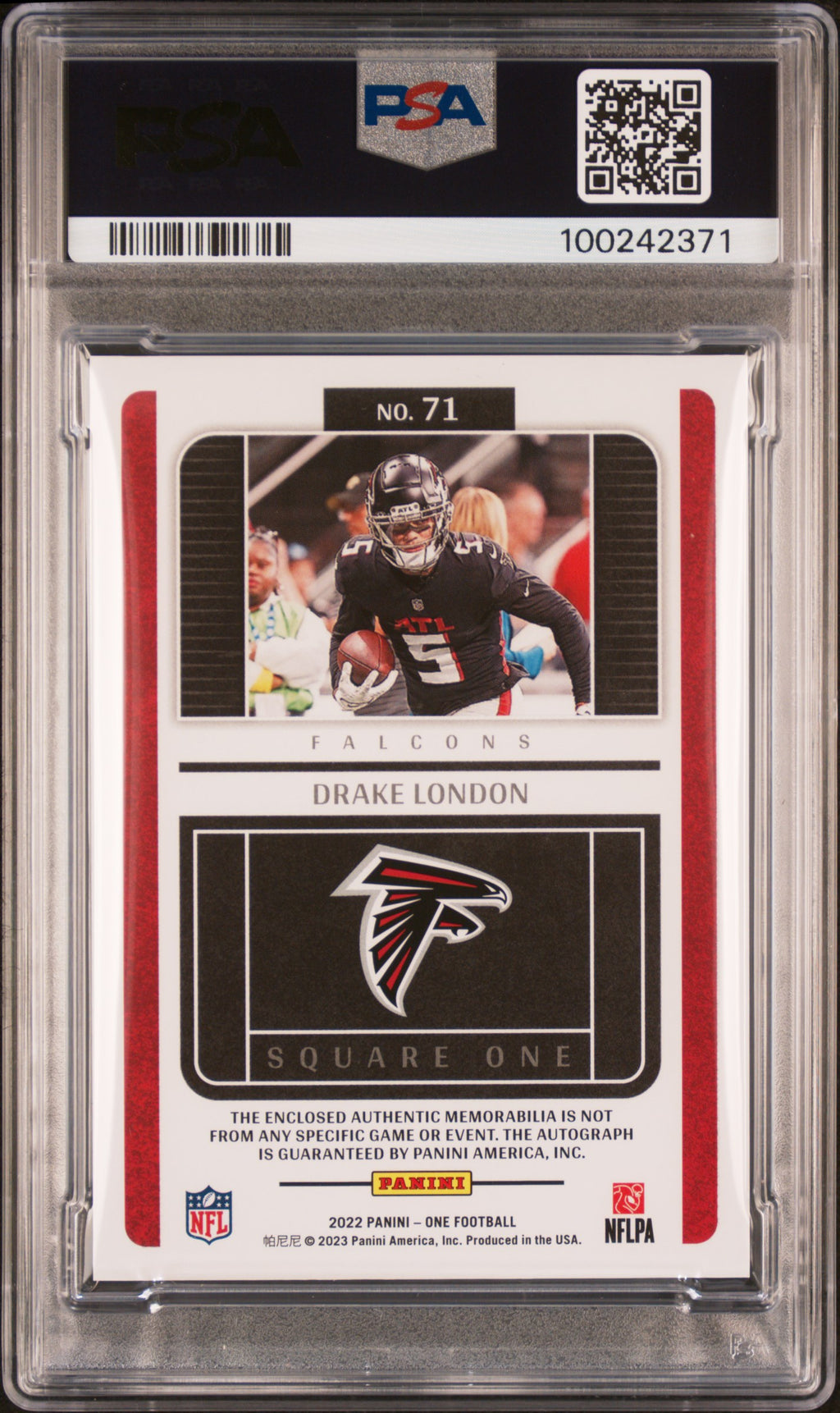 2022 Panini One Drake London #71 PSA 9
