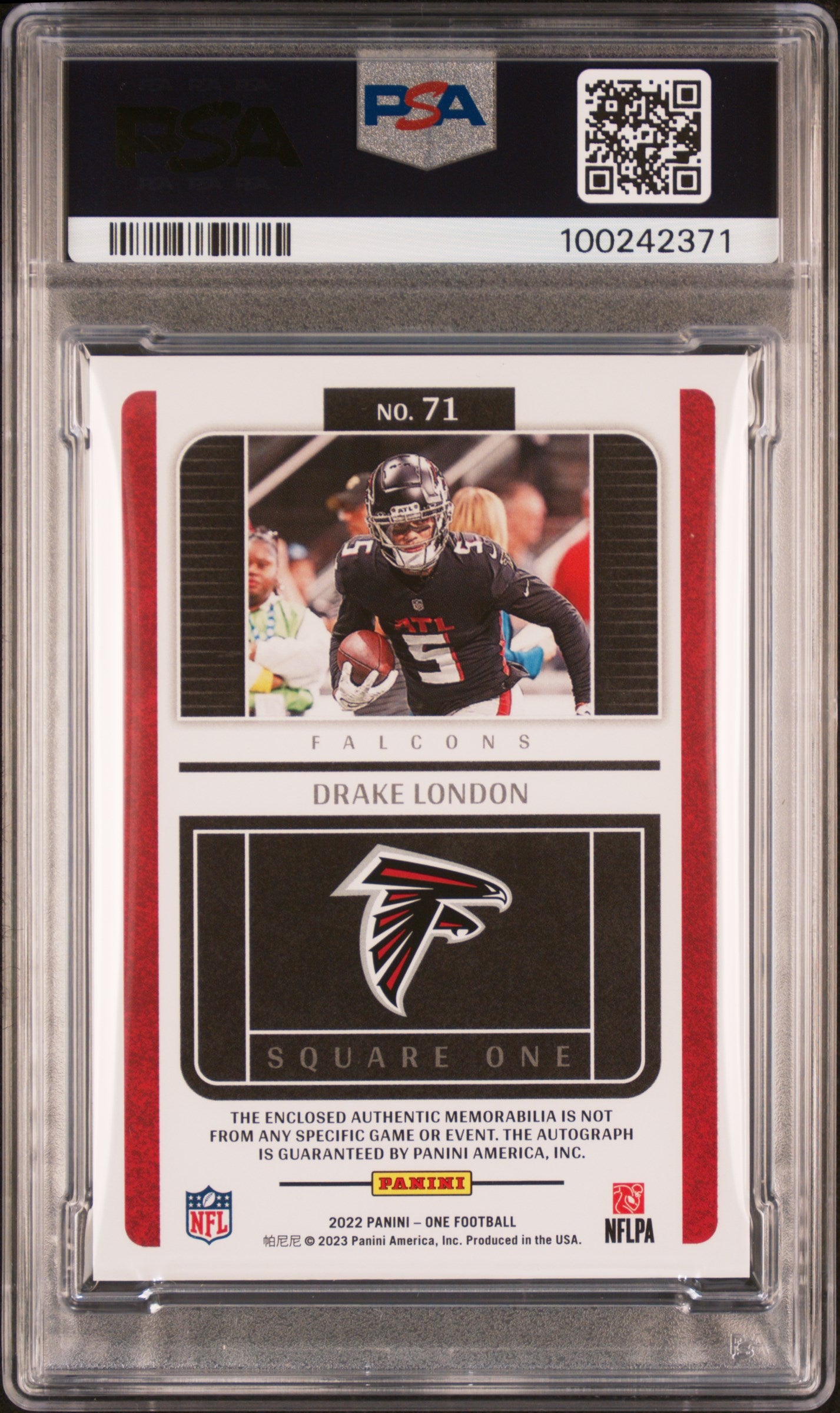2022 Panini One Drake London #71 PSA 9