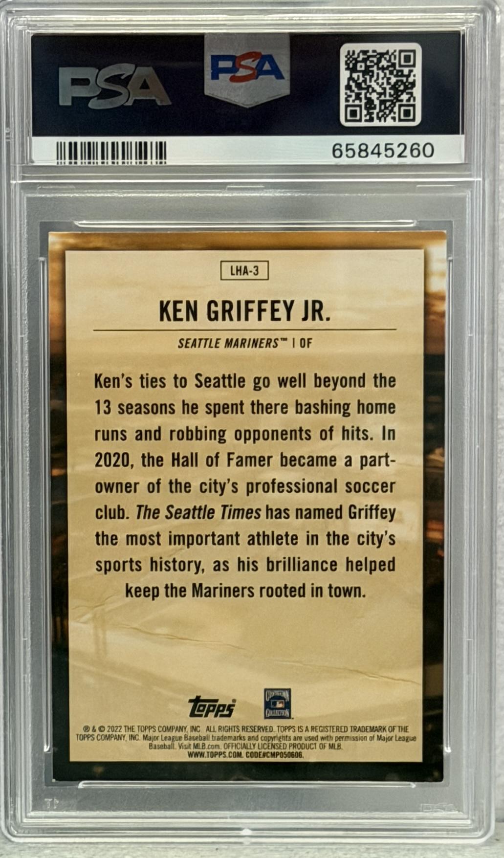 2022 Topps Home Field Advantage Ken Griffey Jr. Auto #LHA3 PSA ULTRA RARE