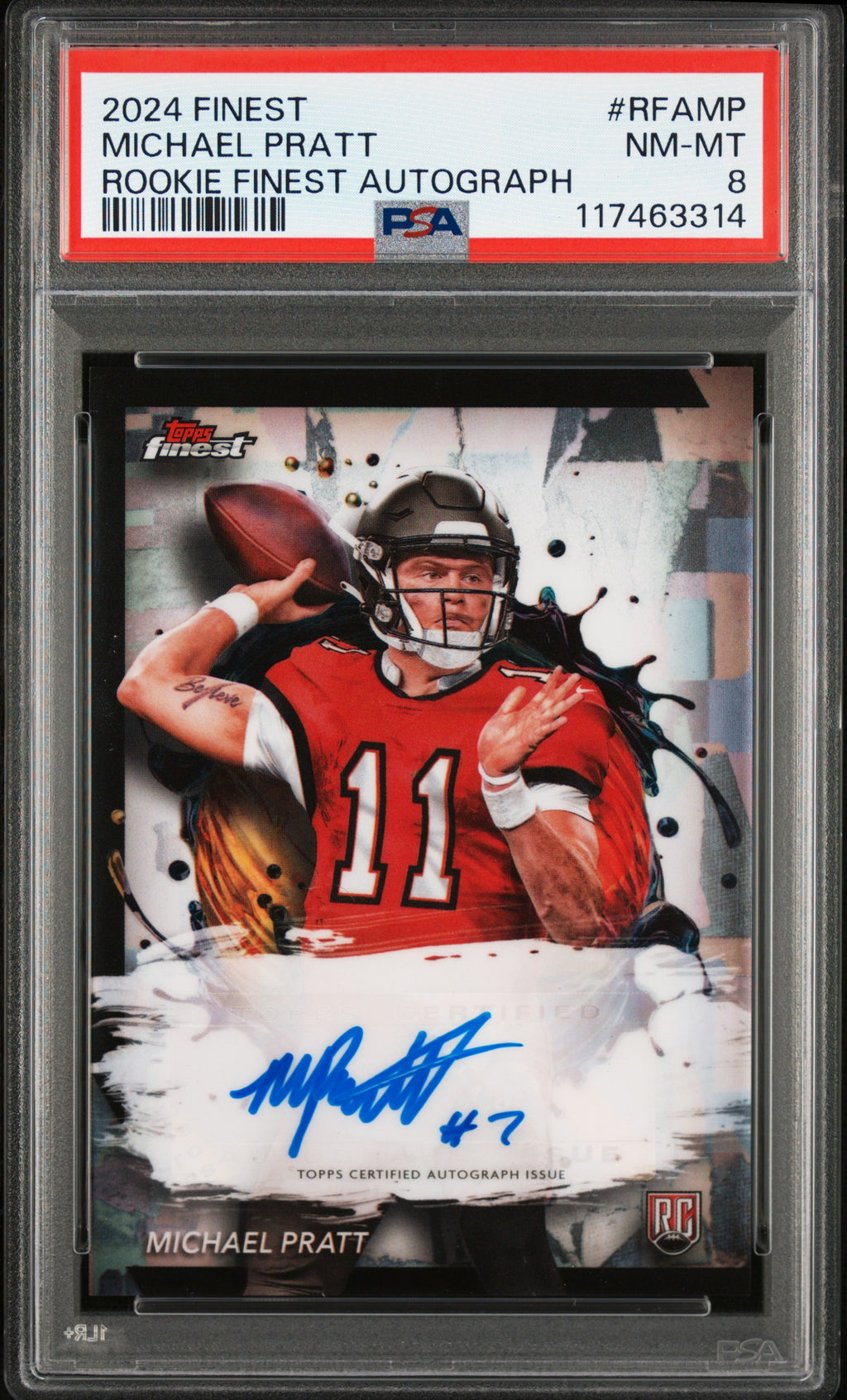 2024 Topps Finest Rookie Finest Autographs #RFAMP Michael Pratt PSA 8 Pop-1