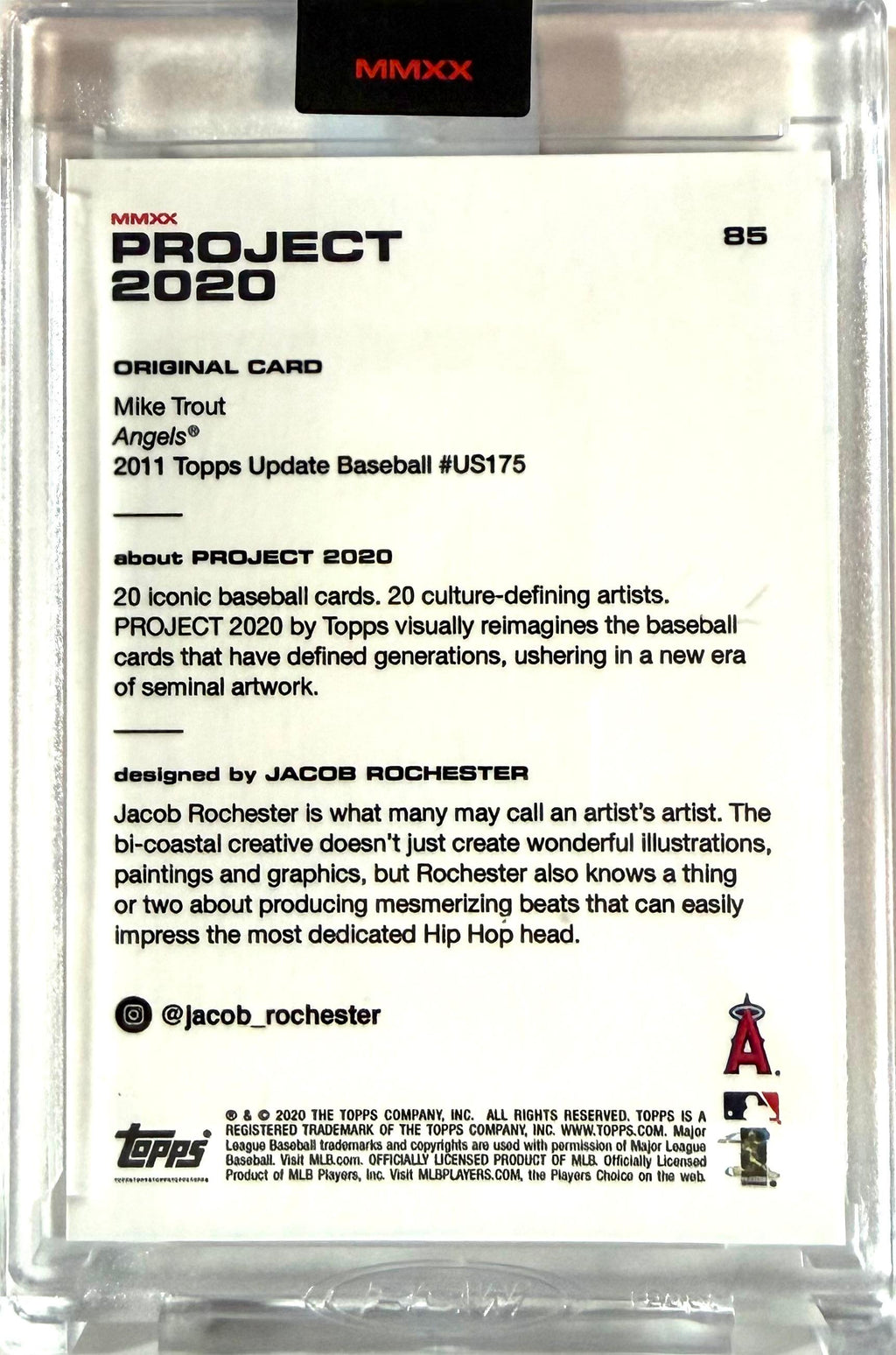 2020 Topps Project 2020 Mike Trout #85 by Artist Jacob Rochester
