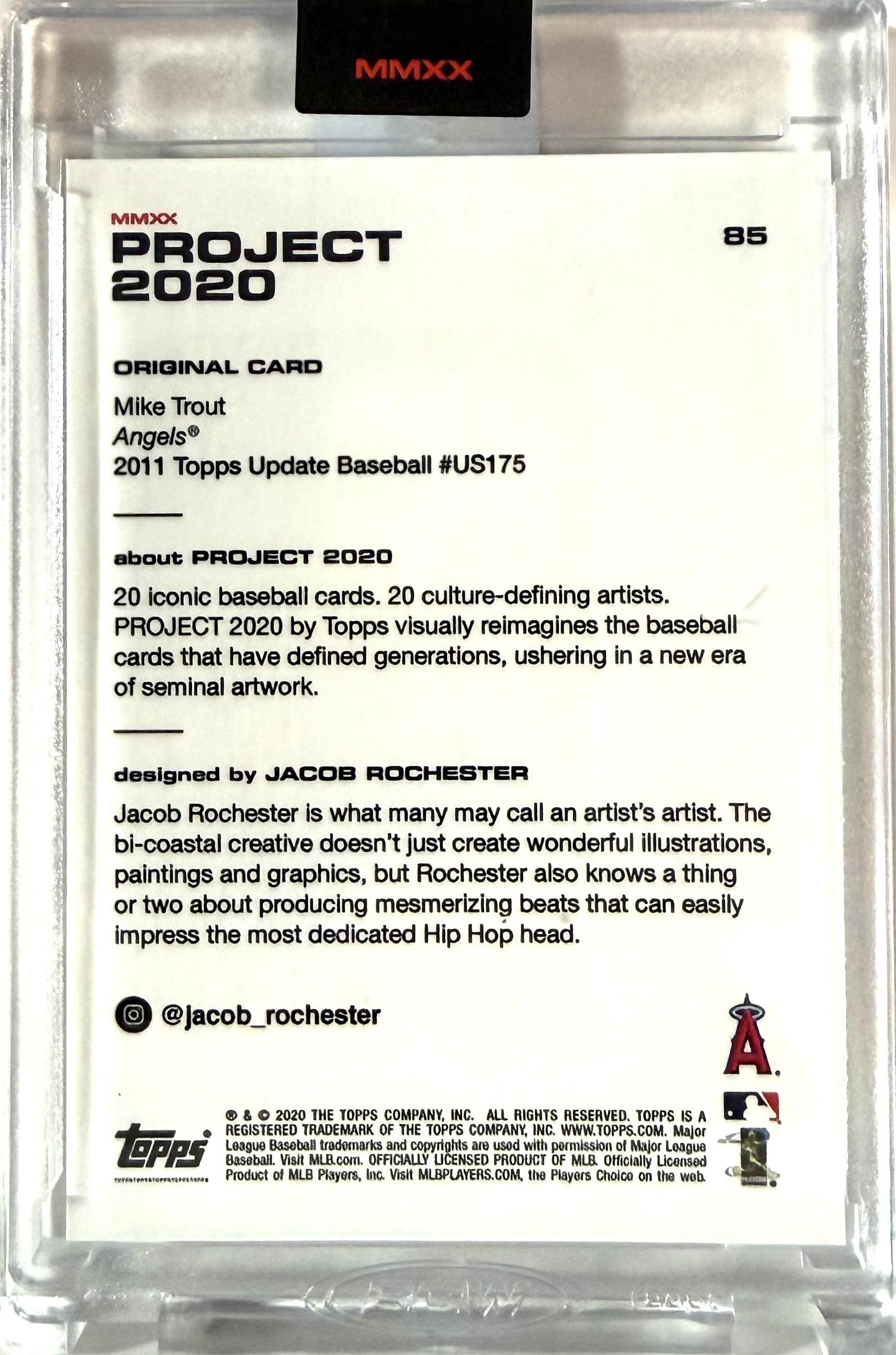 2020 Topps Project 2020 Mike Trout #85 by Artist Jacob Rochester