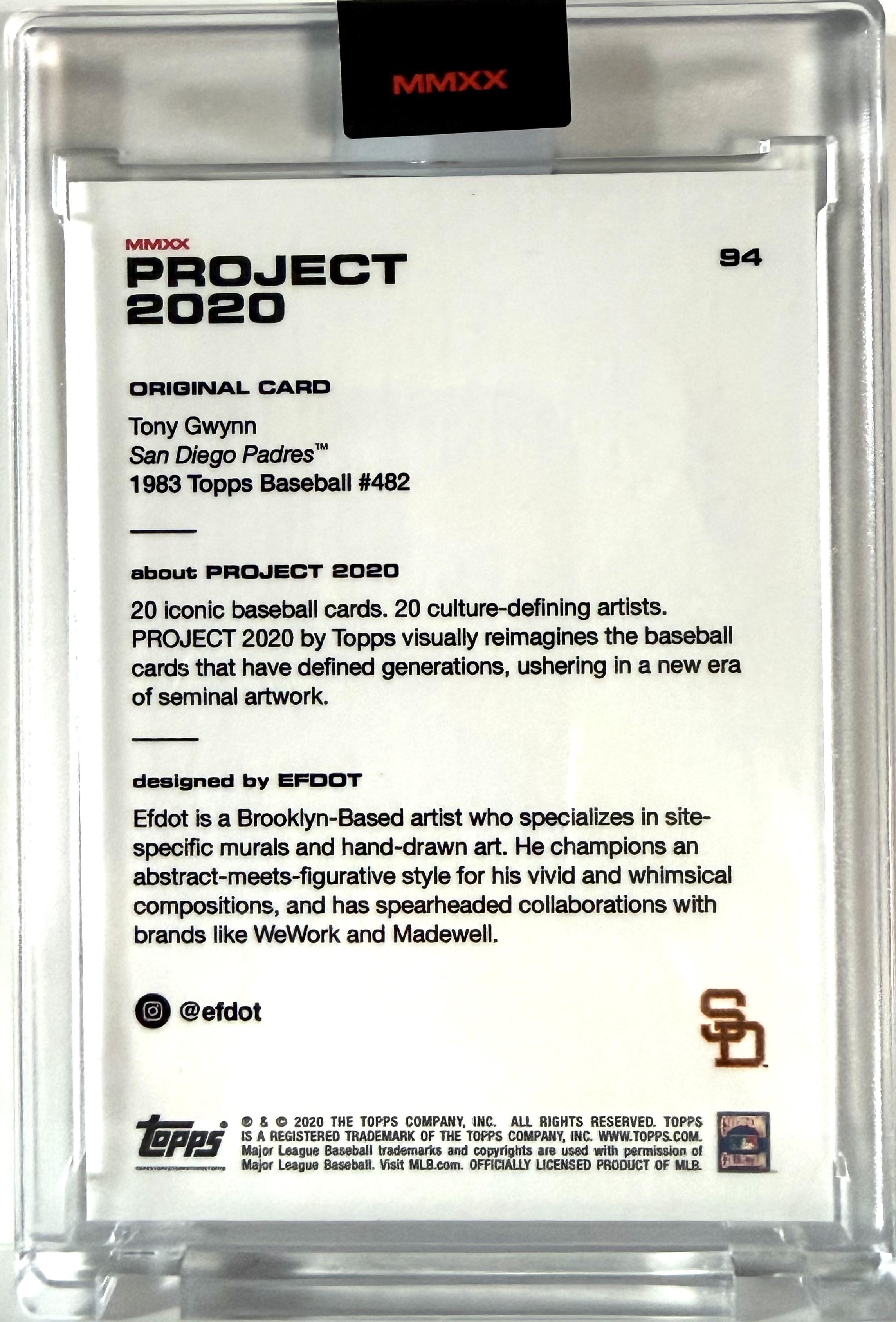 2020 Topps Project 2020 Tony Gwynn San Diego Padres #94 by Artist Efdot