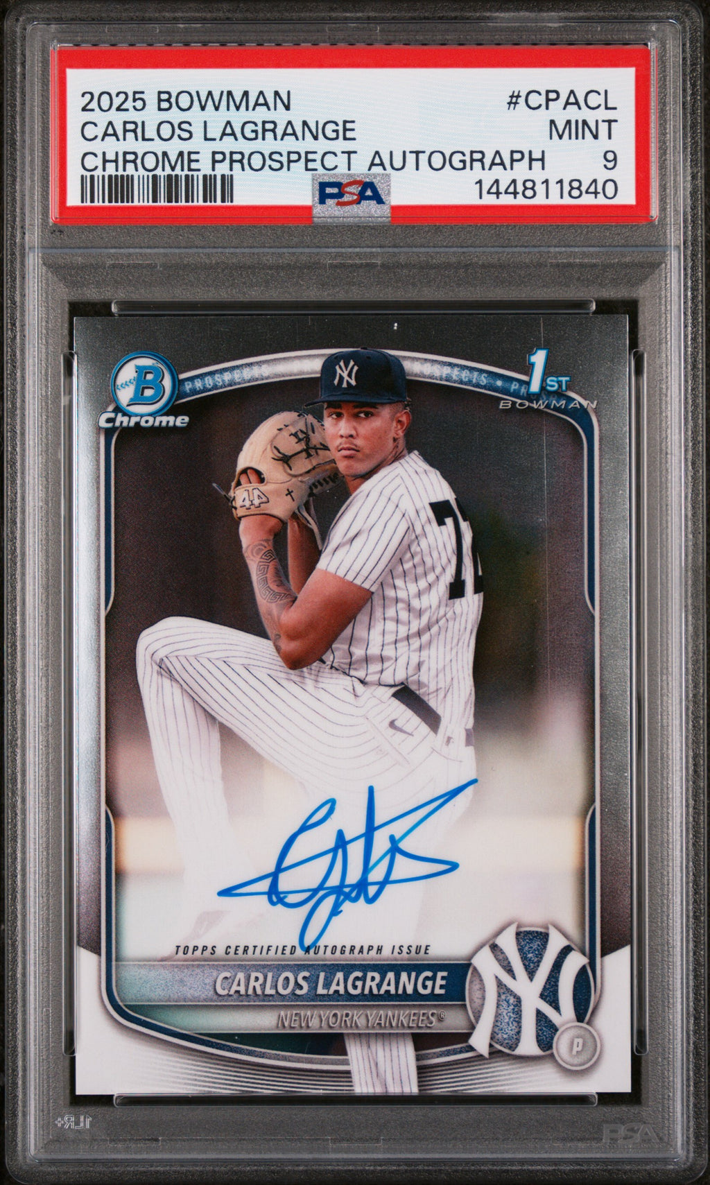 2025 Bowman Chrome Prospect Autographs Carlos Lagrange #CPACL PSA 9
