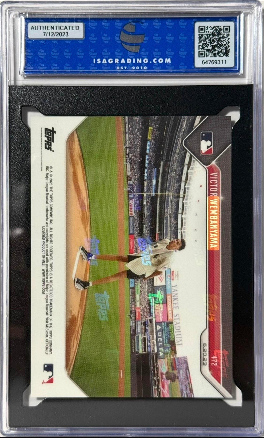 2023 Topps Now Topps #472 Victor Wembanyama ISA 10
