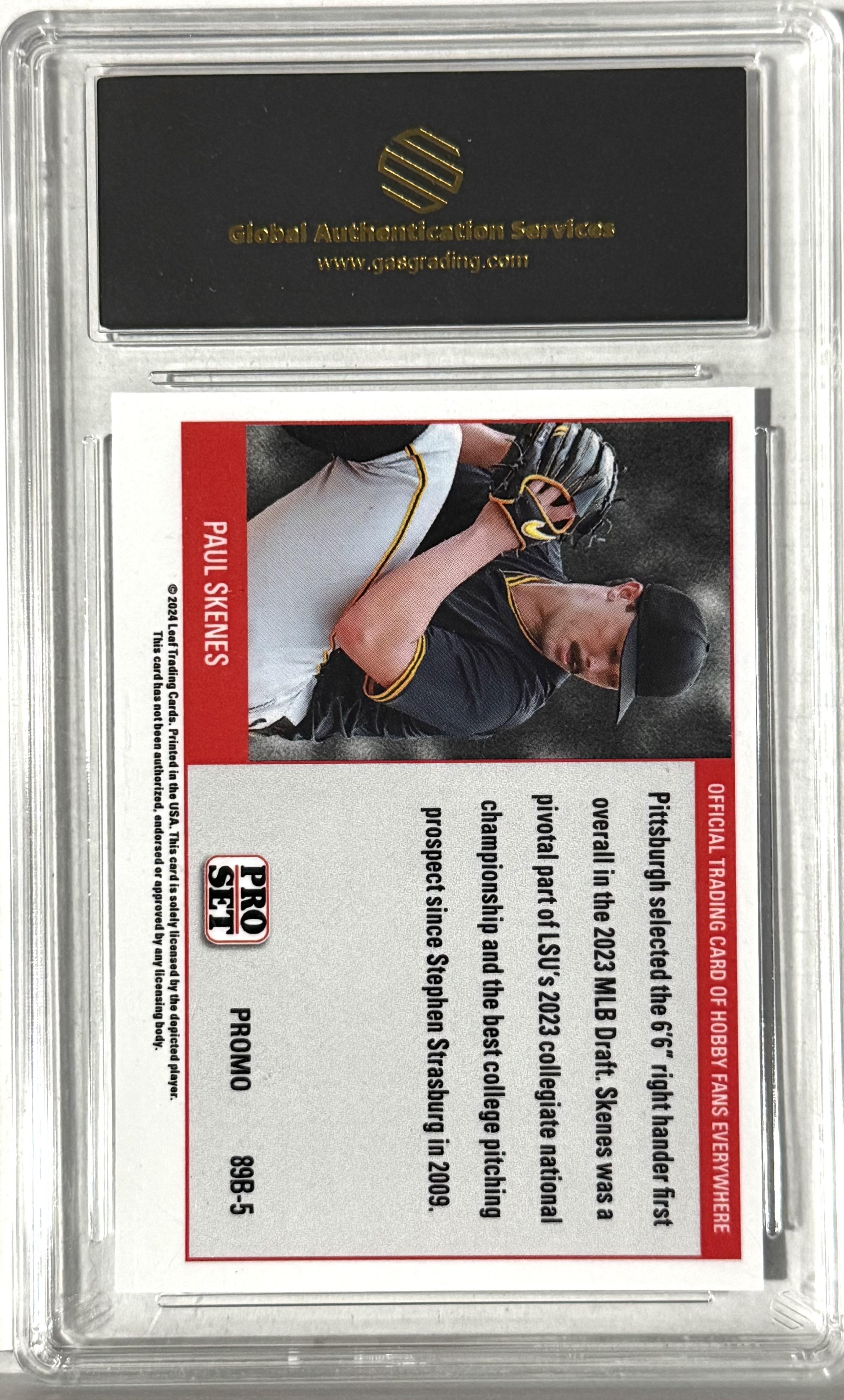 2024 Leaf Collect Pro 89 Pro Set Blue Shimmer #89B-5 Paul Skenes GAS GEM MINT 10