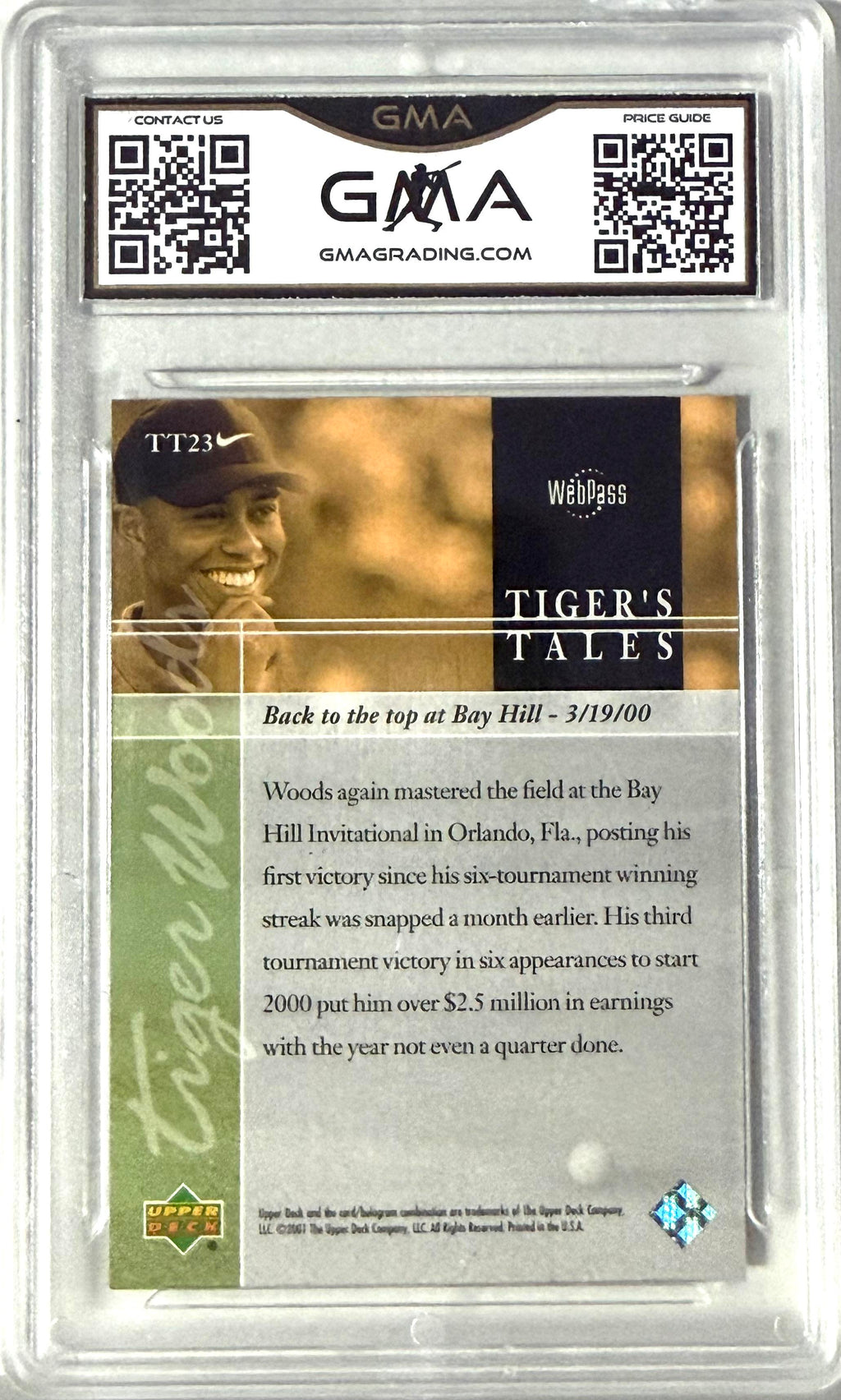 2001 Tiger's Tales Upper Deck #TT23 GMA 9
