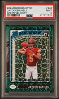 2024 Panini Donruss Optic Green Teal Velocity #248 Jayden Daniels PSA 9