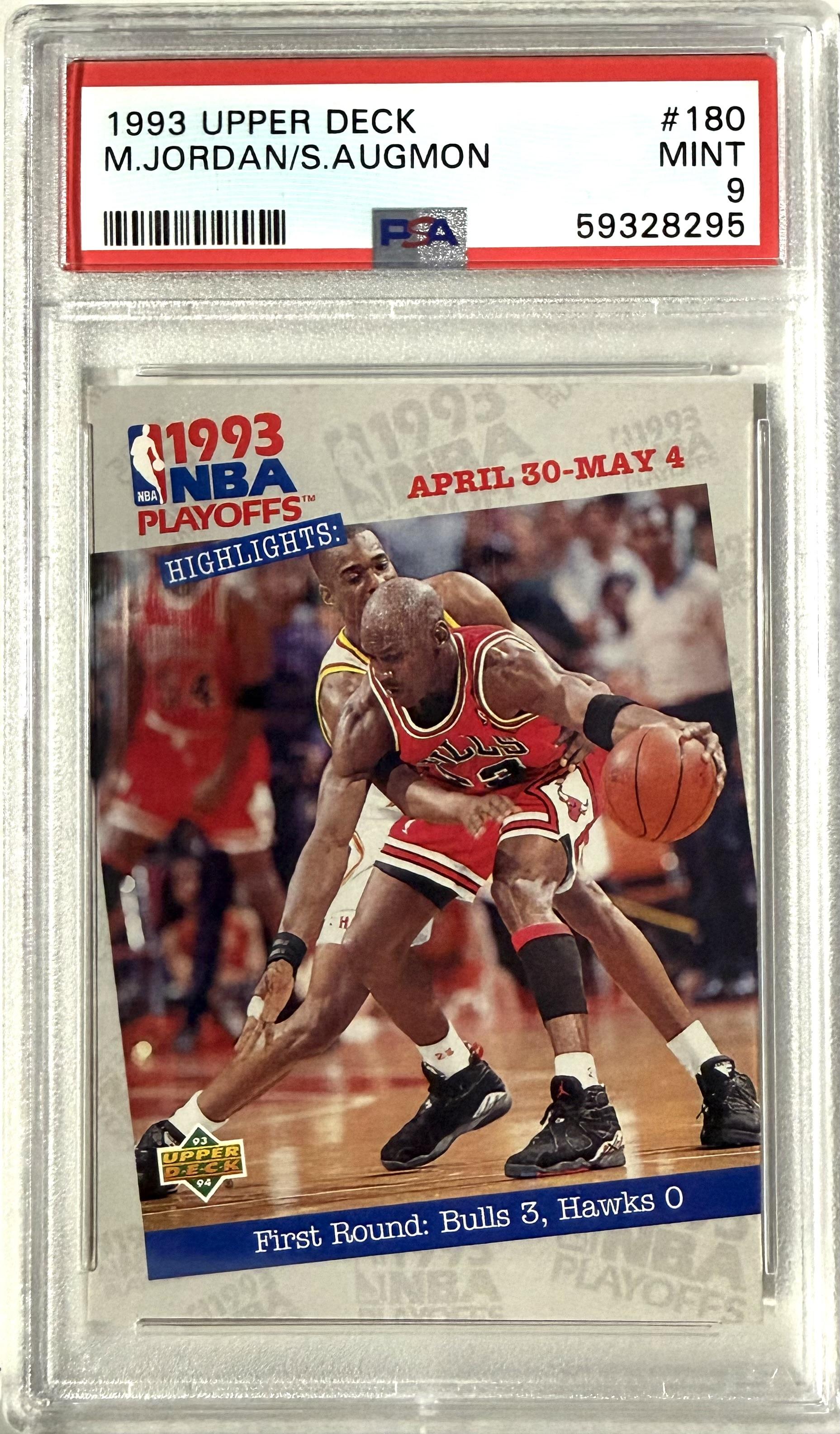 1993 Upper Deck NBA Playoffs #180 Jordan / Augmon PSA 9