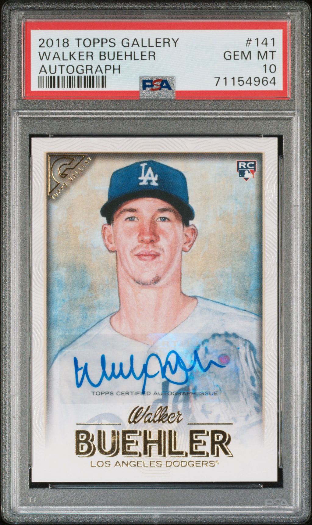 2018 Topps Gallery #141 Walker Buehler Autograph PSA 10