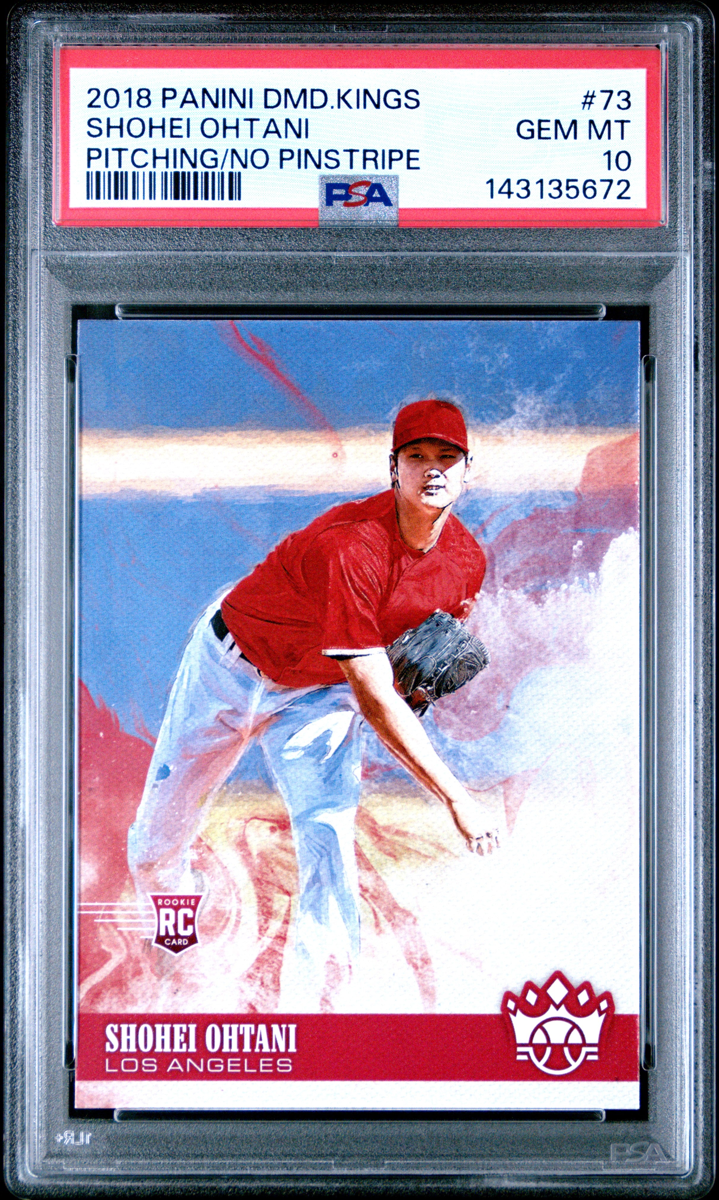 2018 Panini Diamond Kings #73 Shohei Ohtani Pitching/No Pinstripe PSA 10