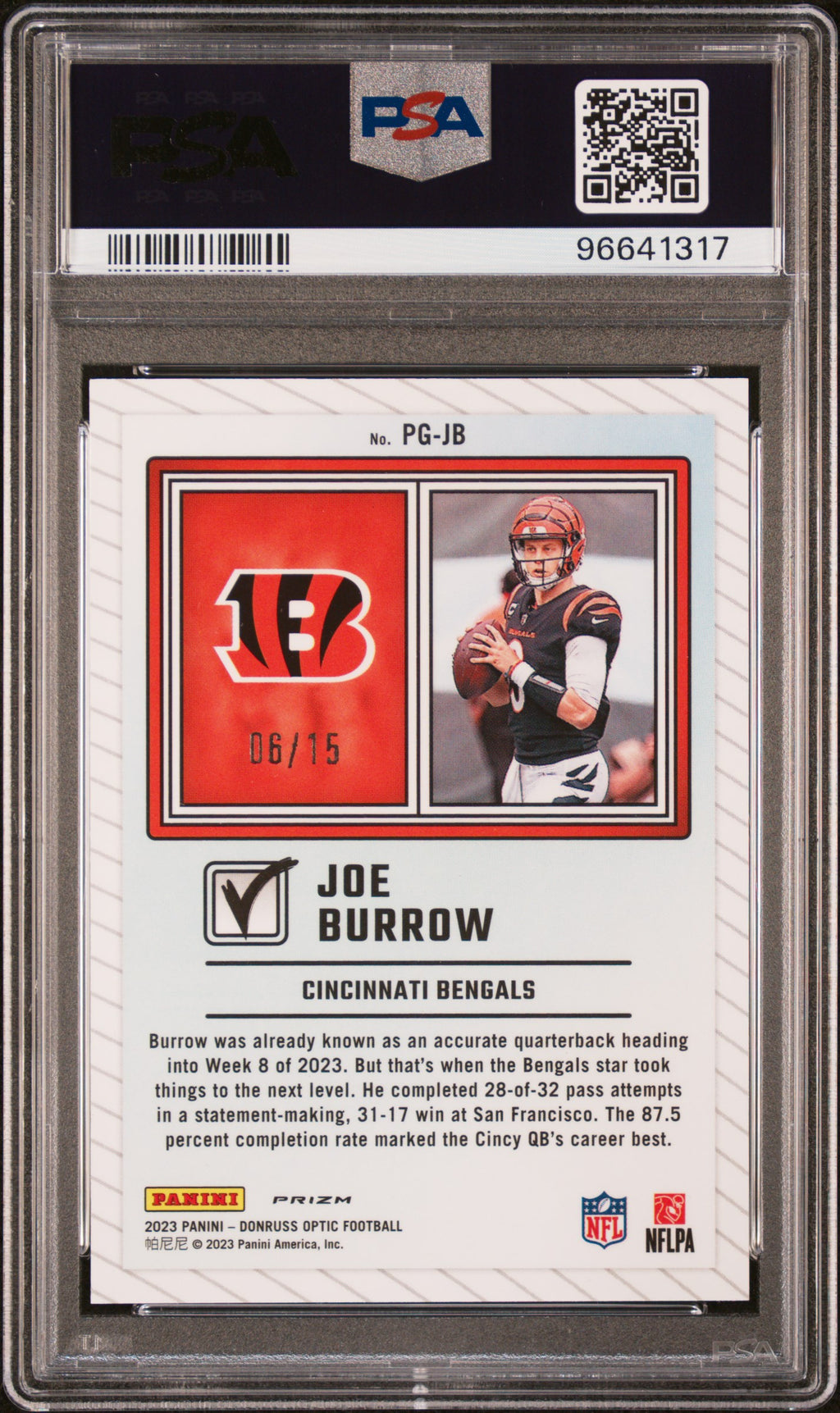2023 Panini Donruss Optic Passing Grade #PGJB Joe Burrow PSA 9