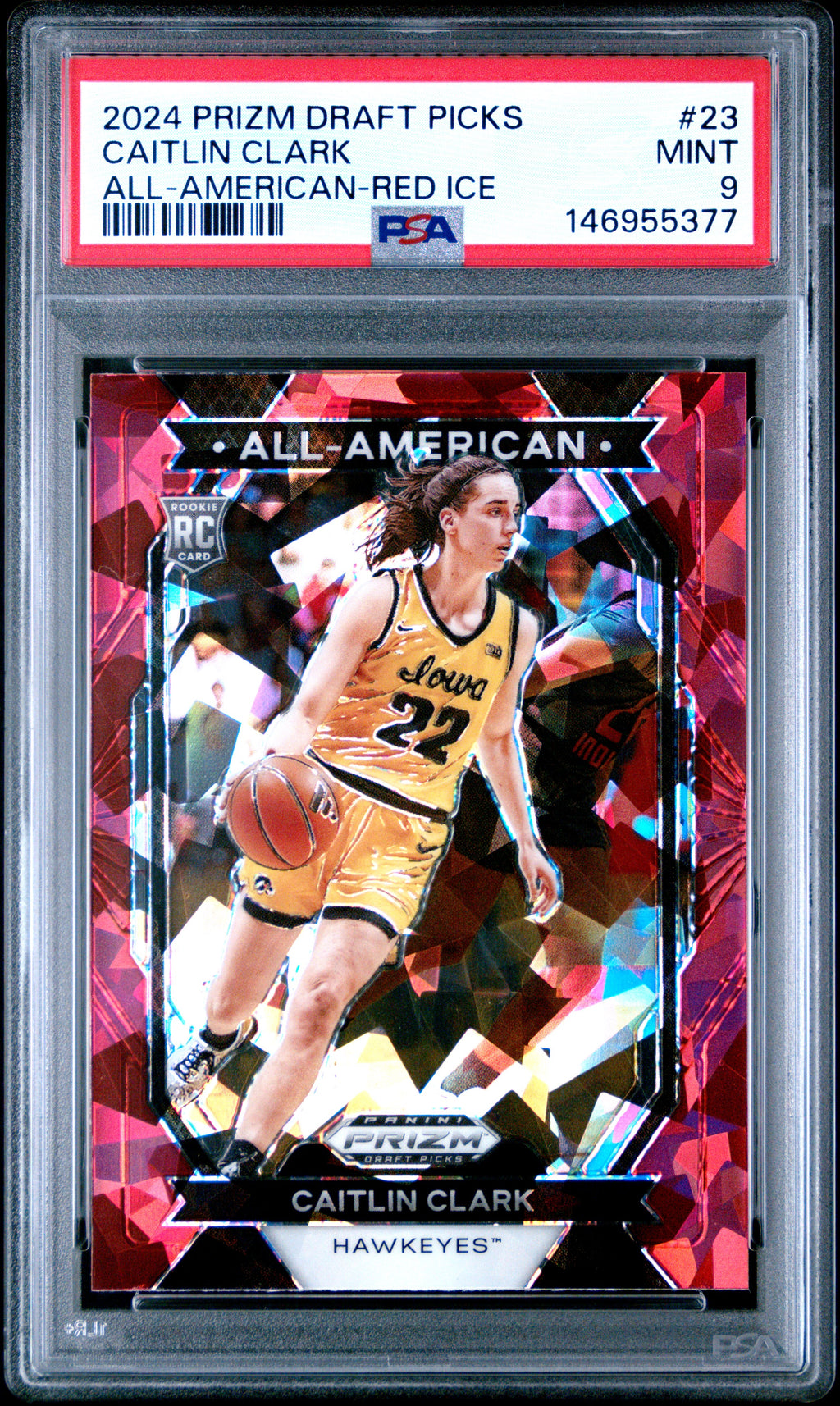 2024 Panini Prizm Draft Picks All-American #23 Caitlin Clark PSA 9