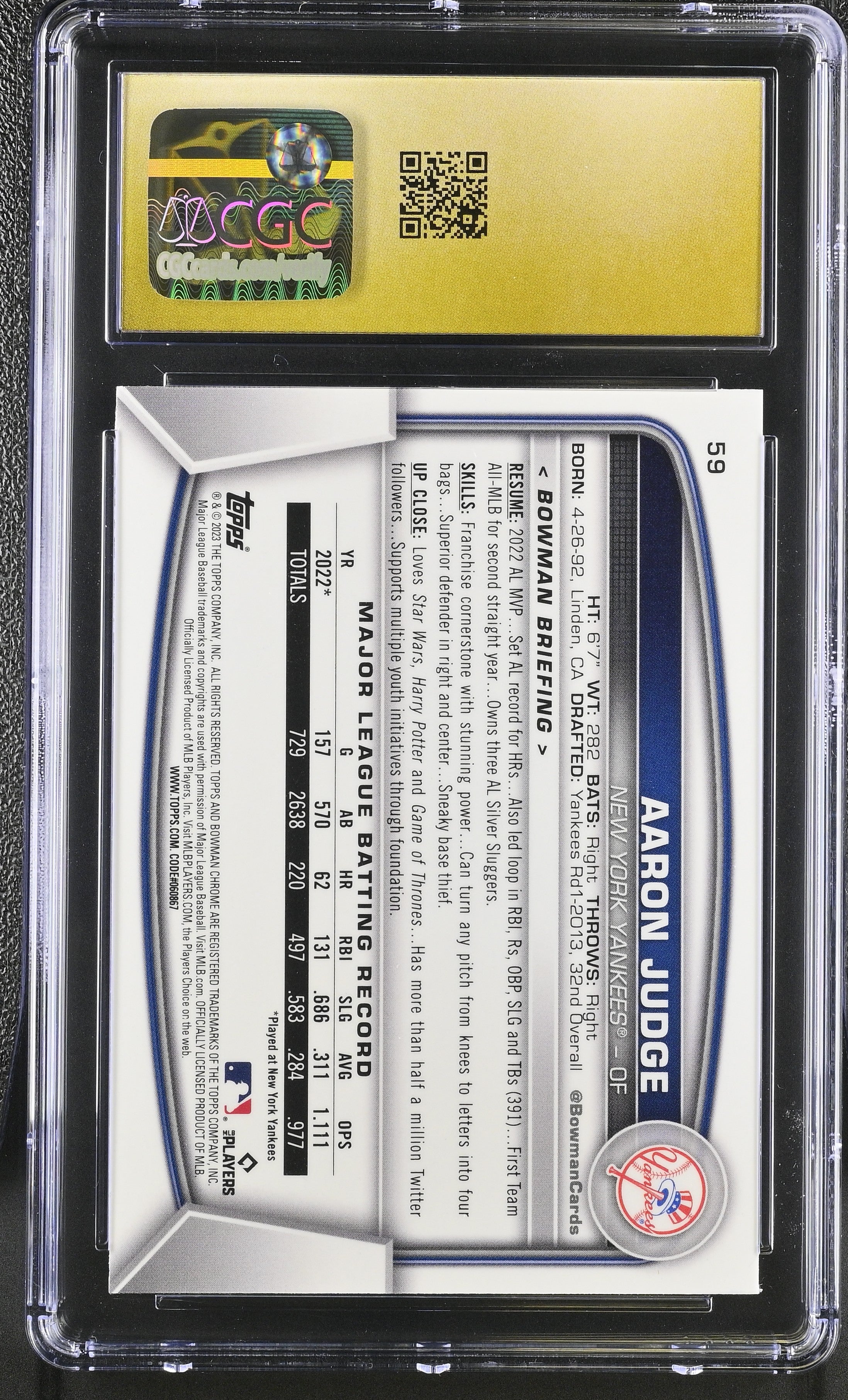 2023 Mega Box #59 Aaron Judge CGC Pristine 10