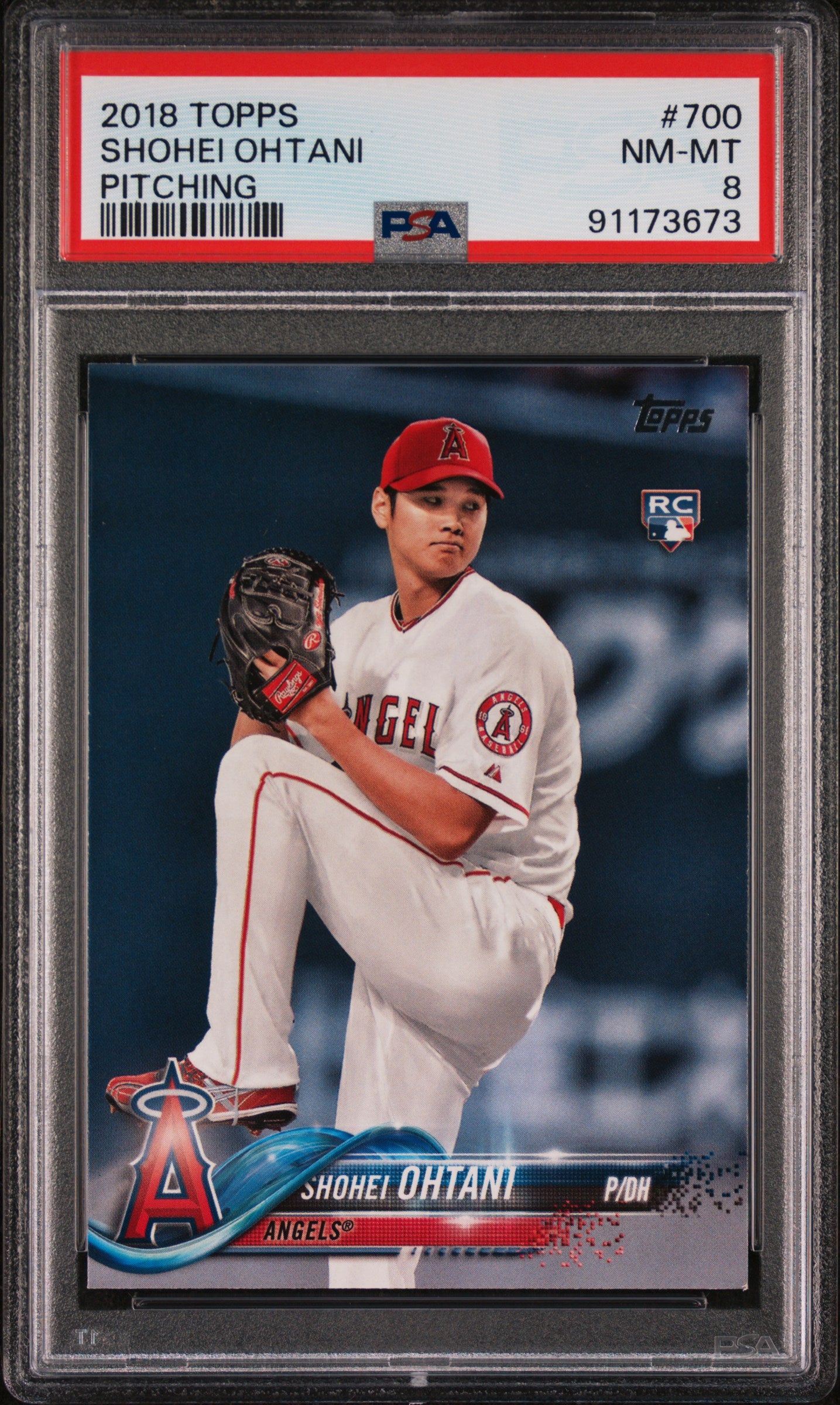 2018 Topps #700 Shohei Ohtani Pitching PSA 8