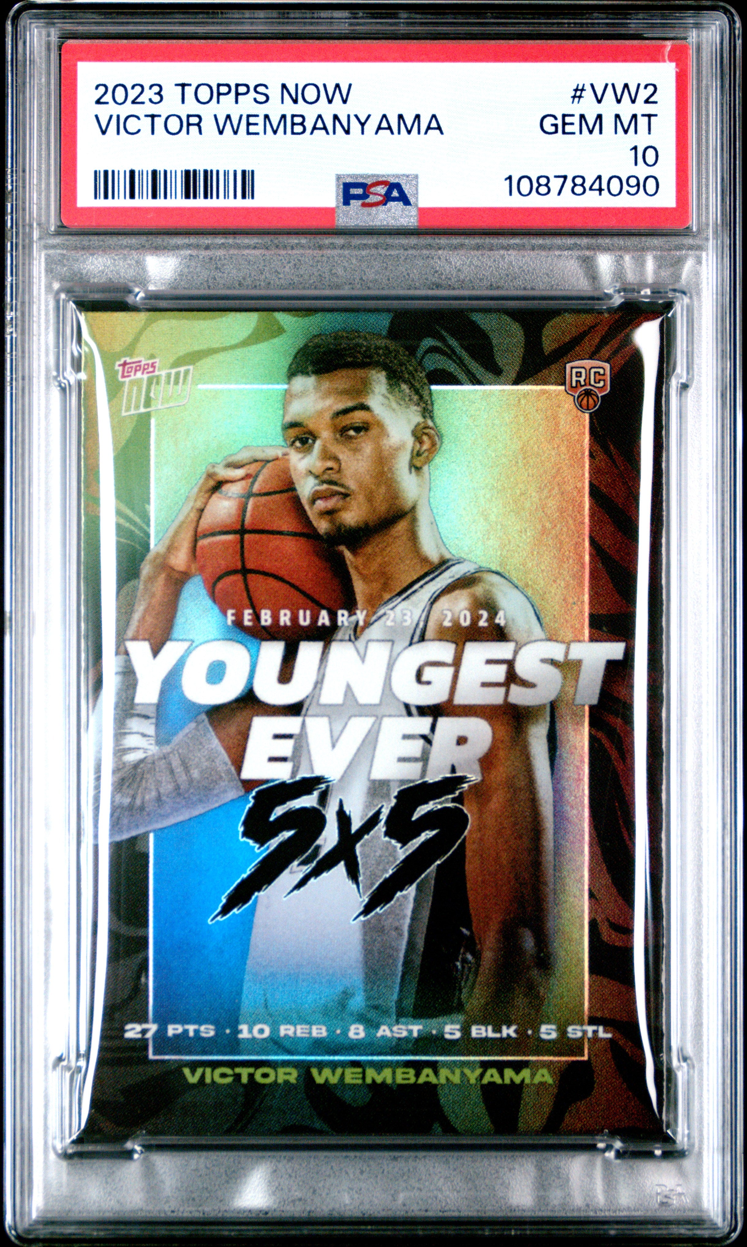 2023 Topps Now Youngest Ever #VW2 Victor Wembanyama PSA 10