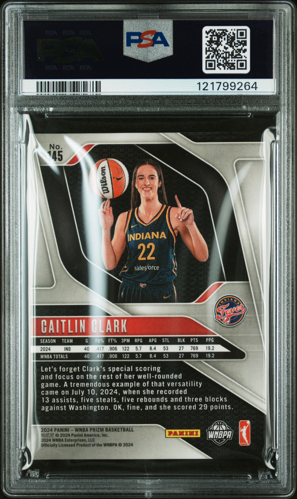 2024 Panini Prizm Wnba #145 Caitlin Clark PSA 9