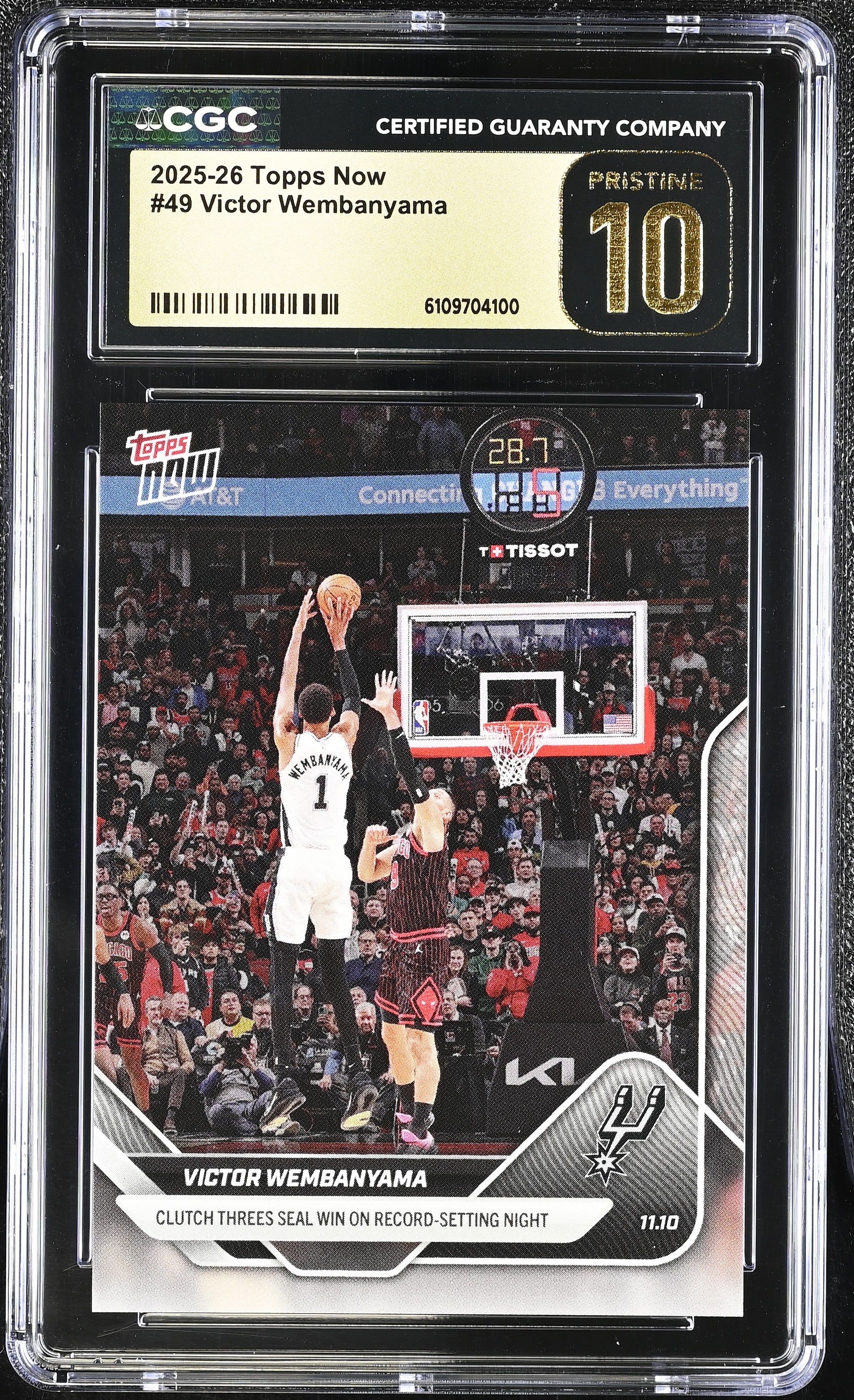 2025-26 Now Topps #49 Victor Wembanyama CGC 10