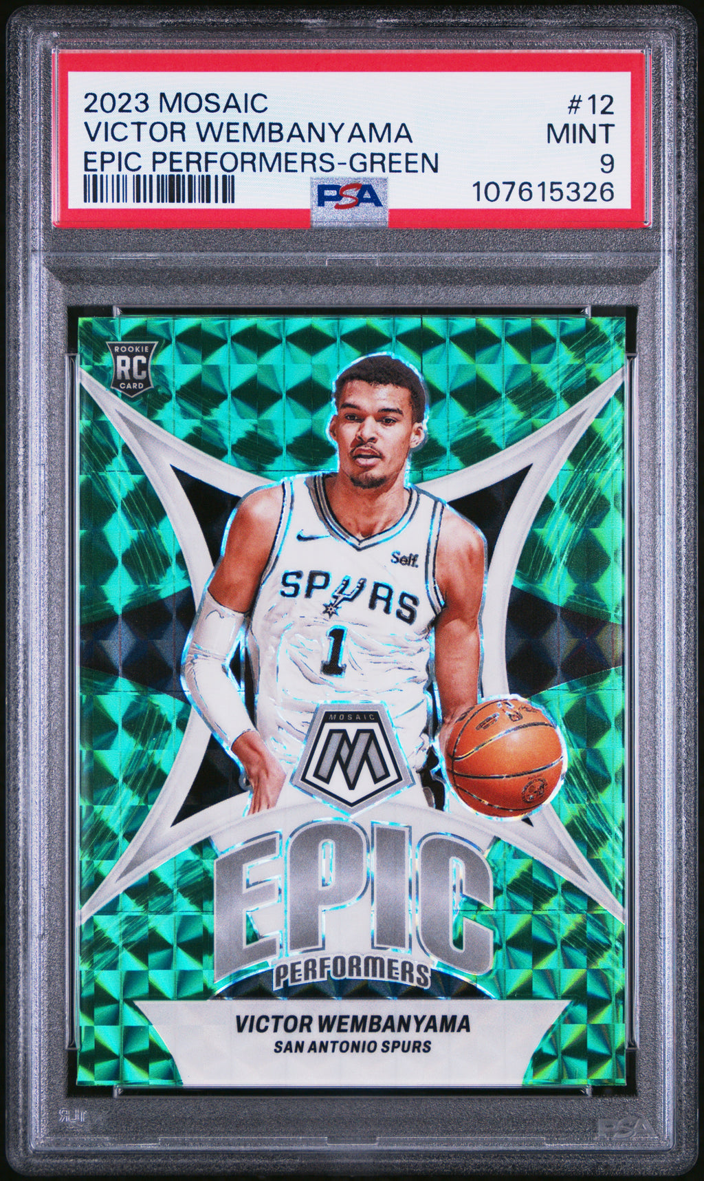 2023 Panini Mosaic Epic Performers #12 Victor Wembanyama PSA 9