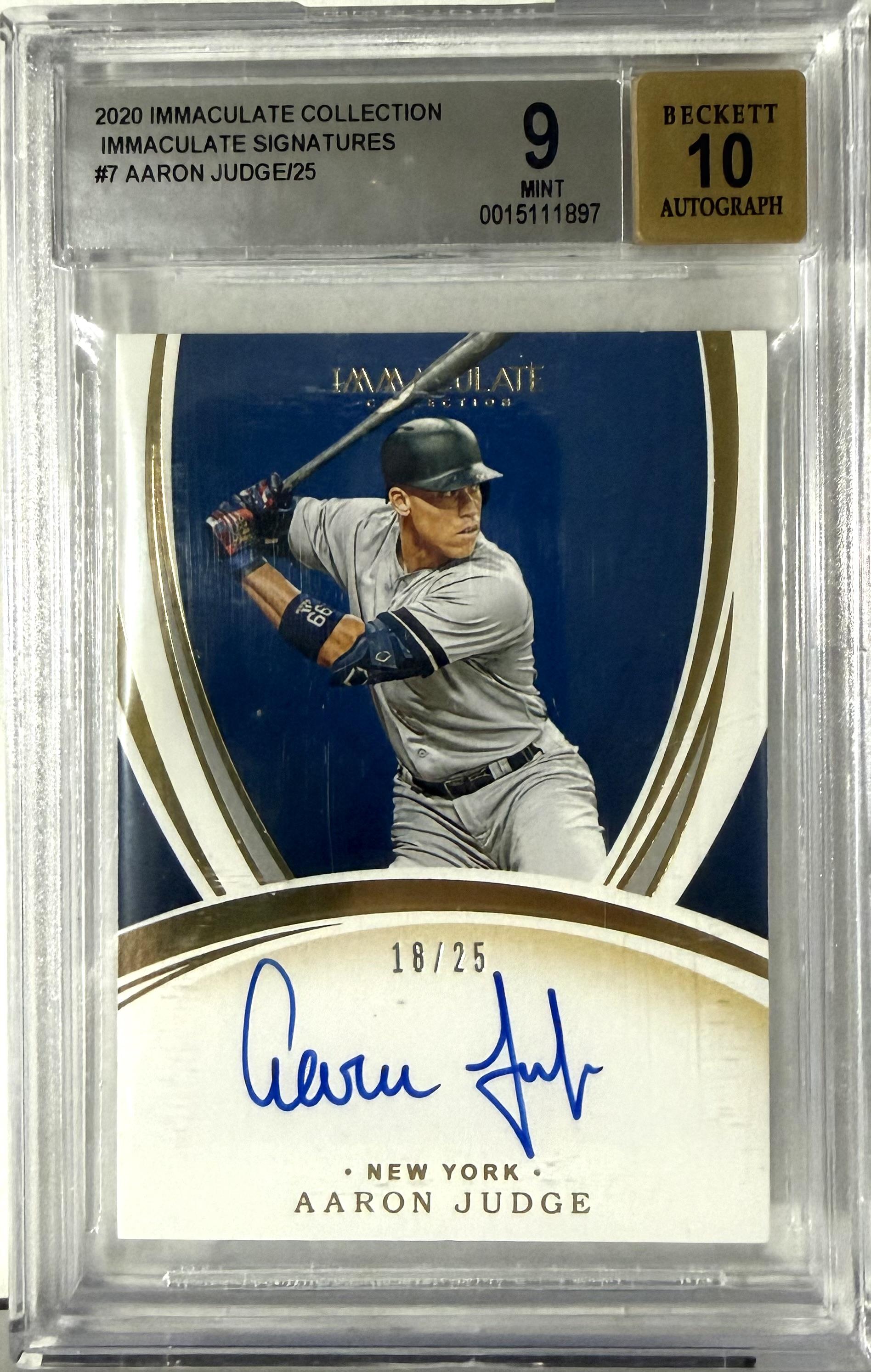 2020 Immaculate Collection Auto Aaron Judge IS-AJ BGS 9 Auto 10 18/25 POP 1