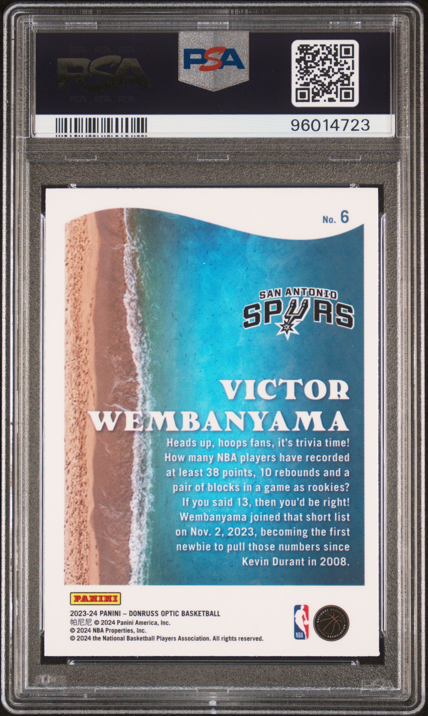 2023 Panini Donruss Optic Splash #6 Victor Wembanyama PSA 10