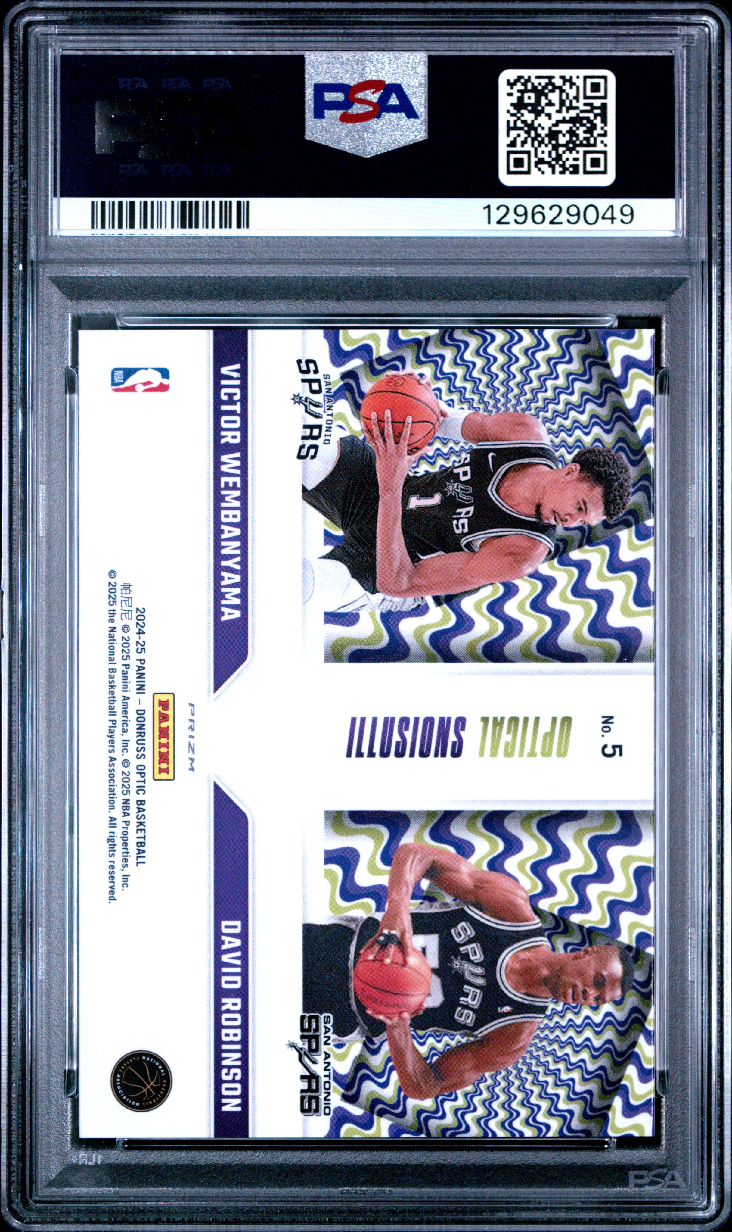 2024 Panini Donruss Optic Optical Illusions #5 Wembanyama/Robinson PSA 10