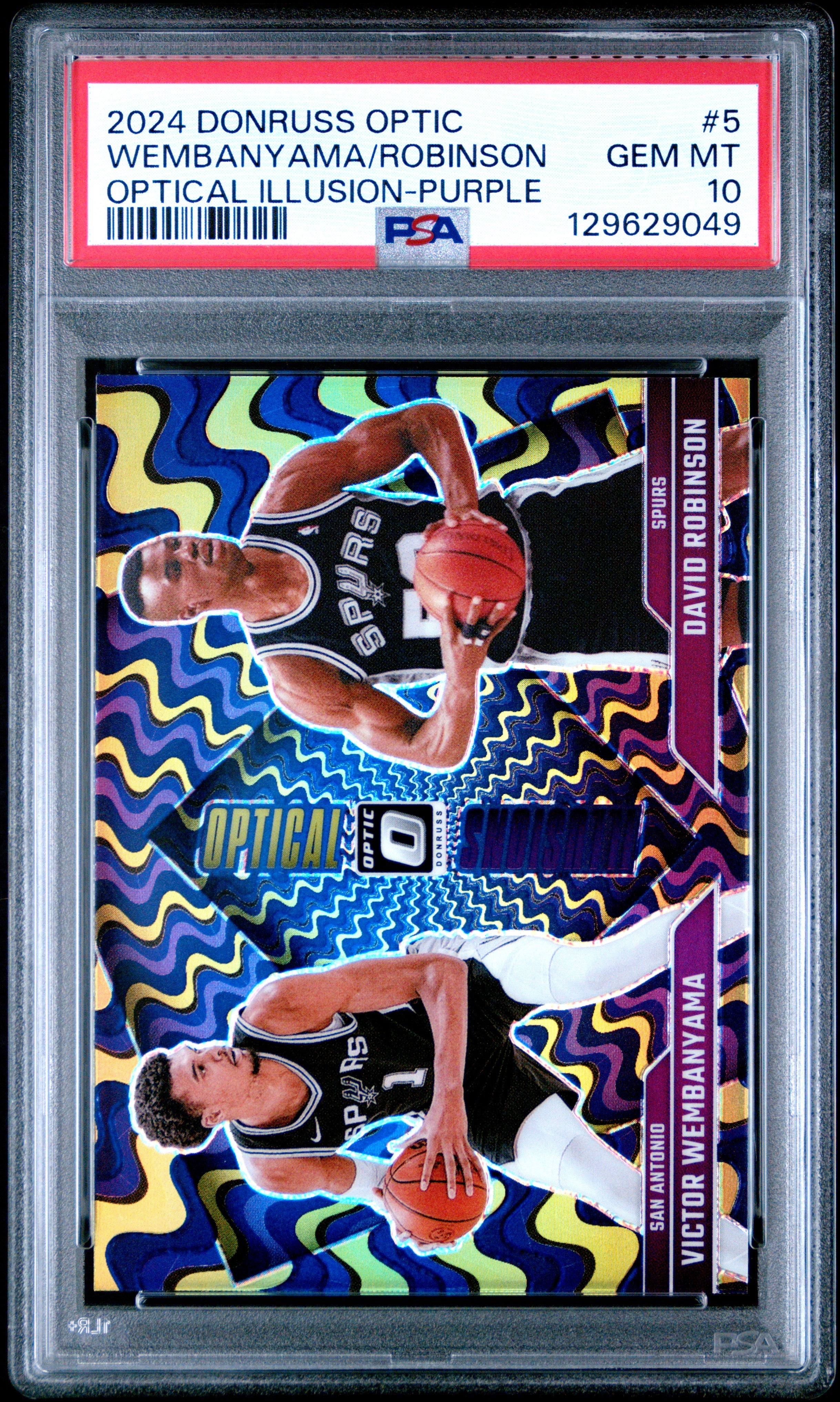 2024 Panini Donruss Optic Optical Illusions #5 Wembanyama/Robinson PSA 10