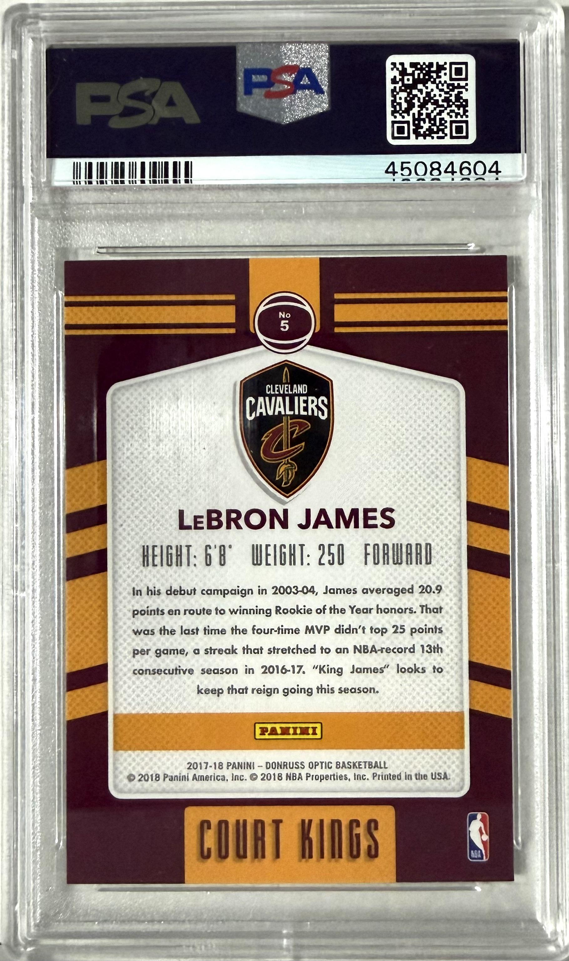 2017-18 Donruss Optic Optic #5 LeBron James PSA 10