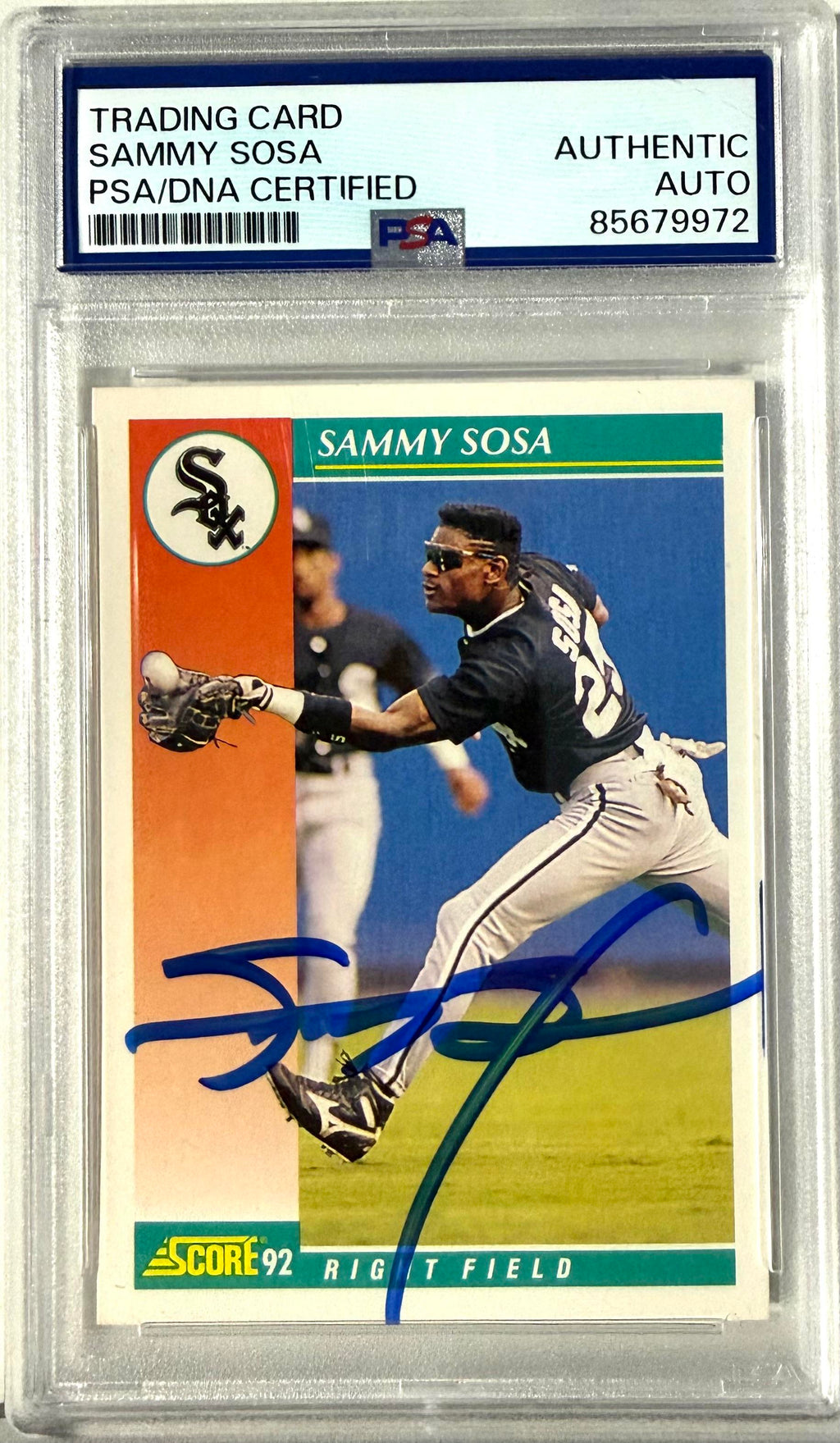 1992 Score Score #258 Sammy Sosa PSA Authentic