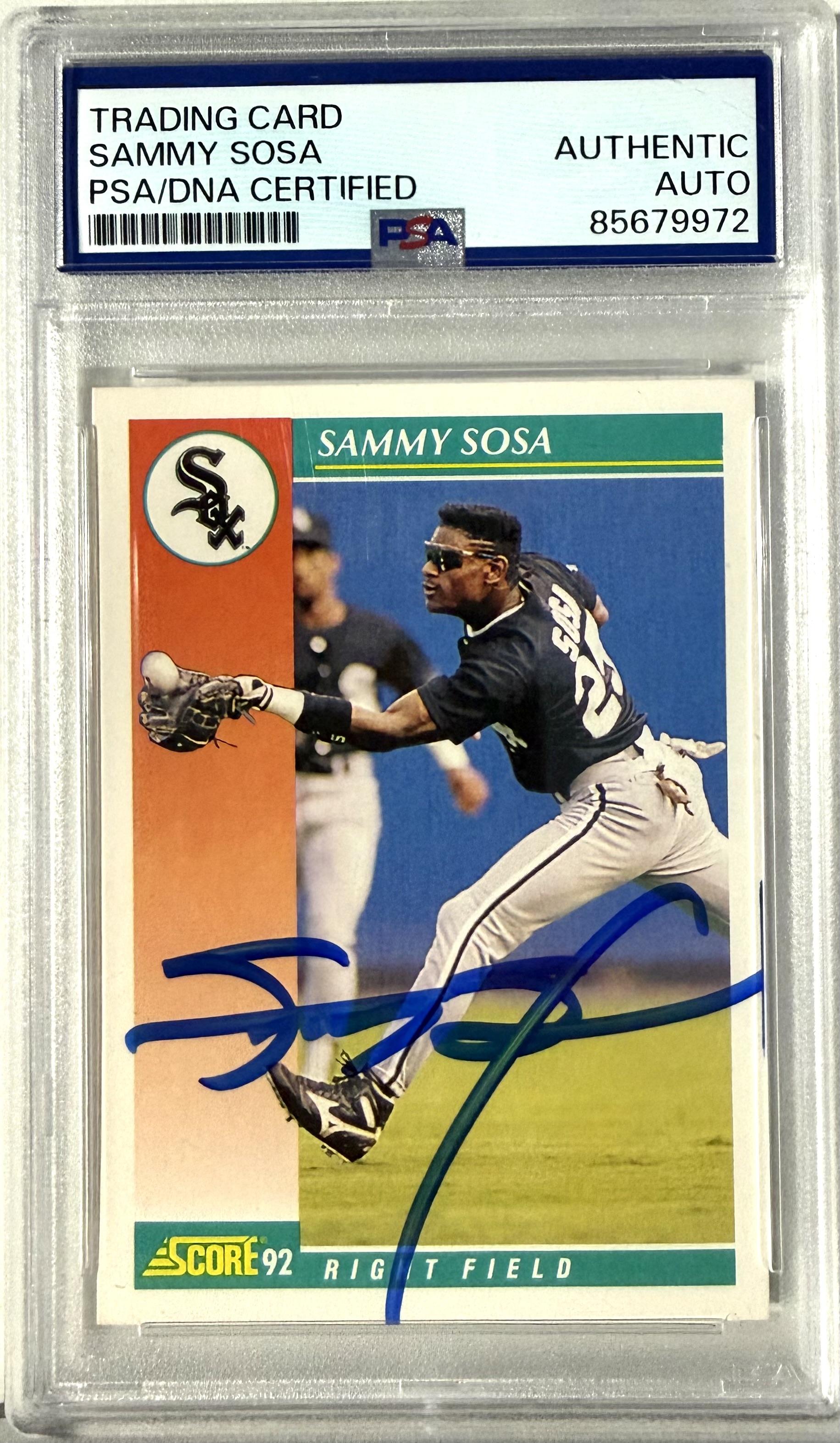 1992 Score Score #258 Sammy Sosa PSA Authentic