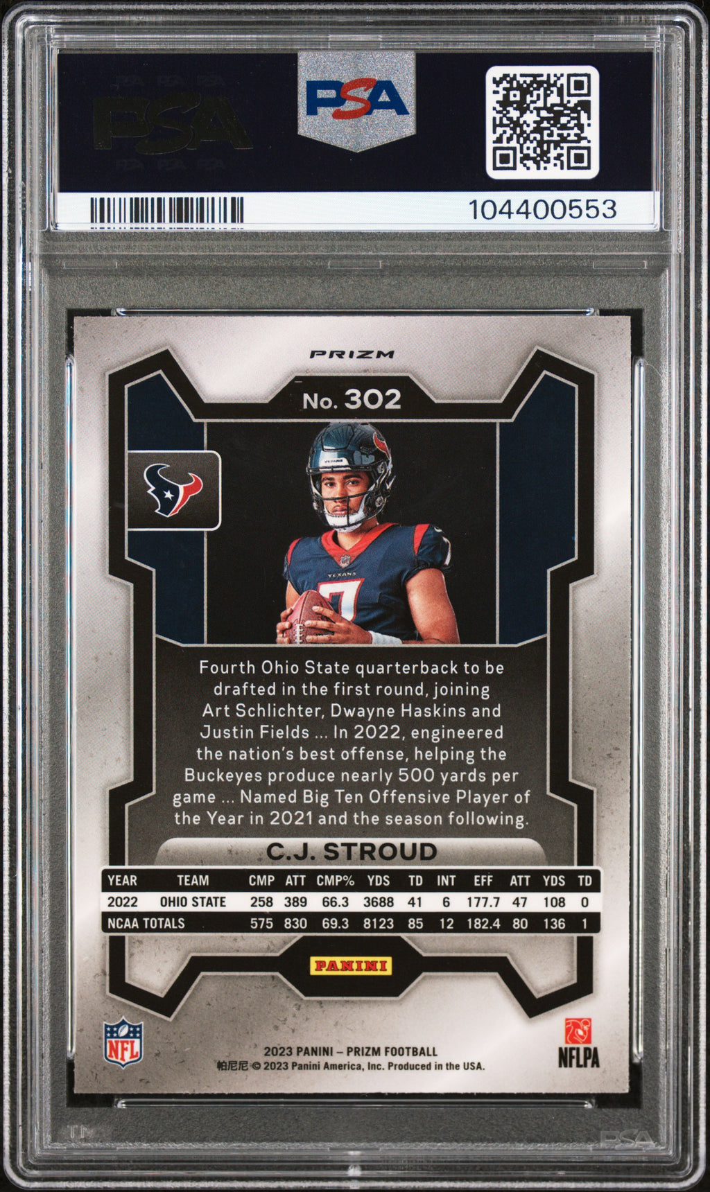 2023 Panini Prizm #302 Cj Stroud PSA 9