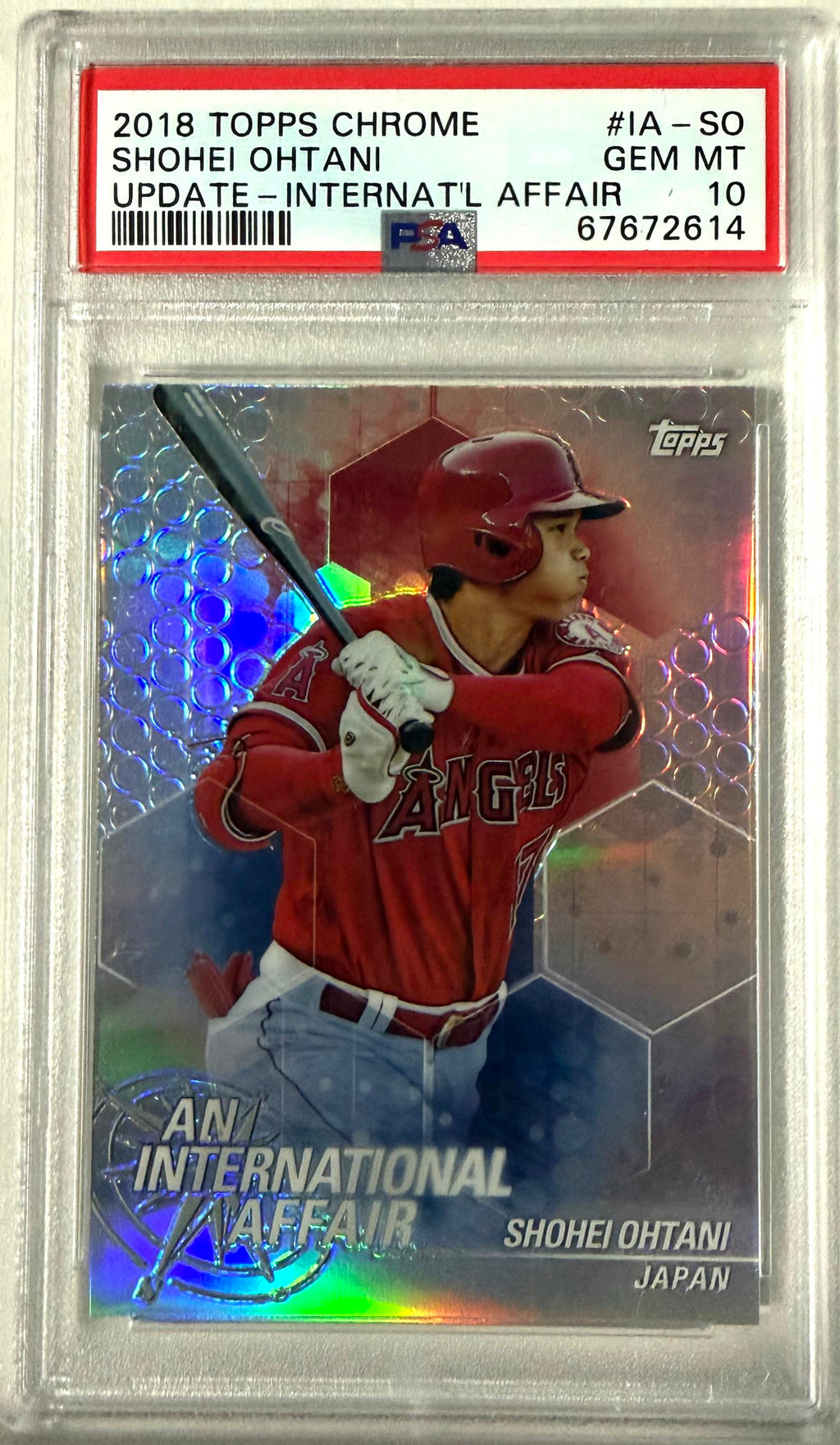 2018 Topps Chrome Update #IA-SO Shohei Ohtani An International Affair PSA 10