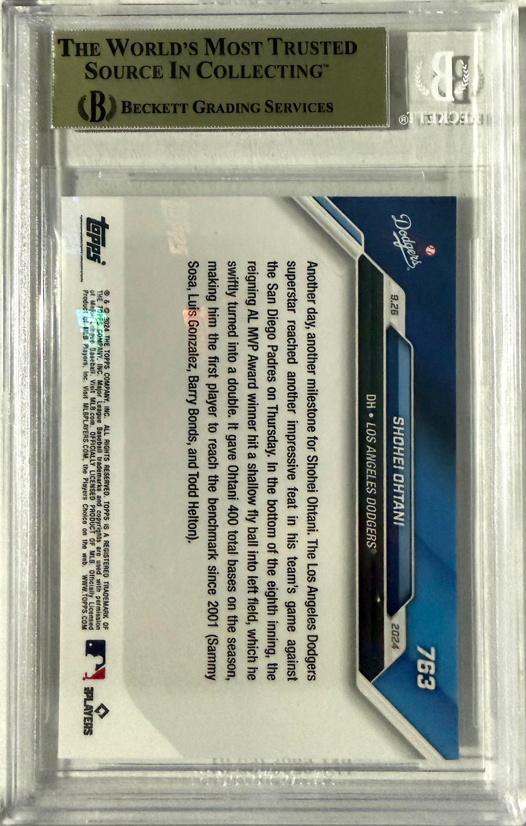 2024 Topps Now #763 Shohei Ohtani BGS 10