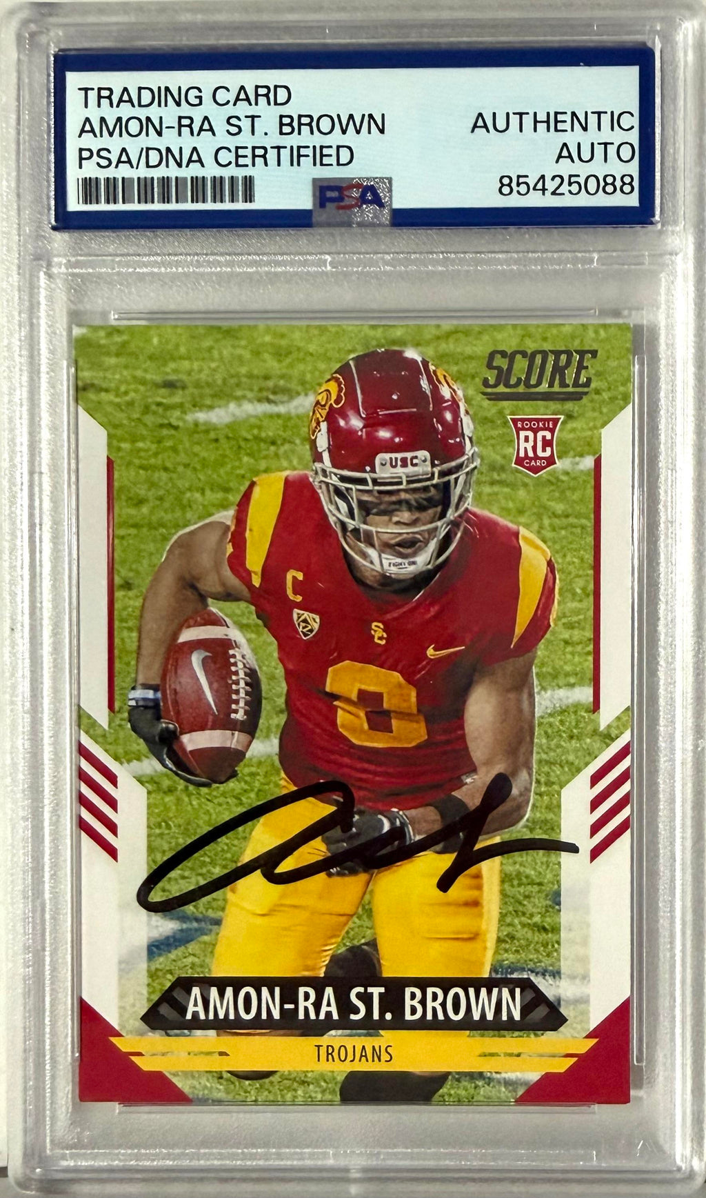 2021 Score Score #330 Amon-Ra St. Brown Rookie Autograph