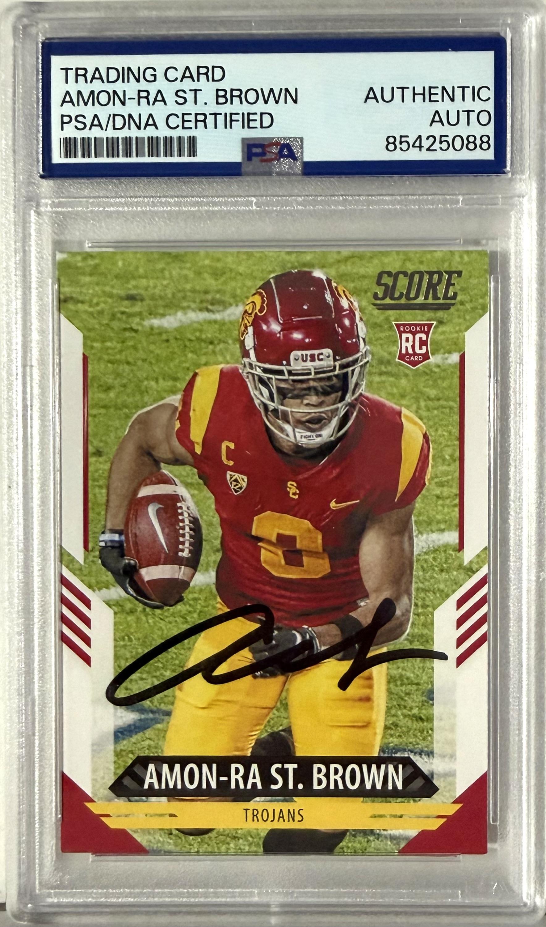 2021 Score Score #330 Amon-Ra St. Brown Rookie Autograph
