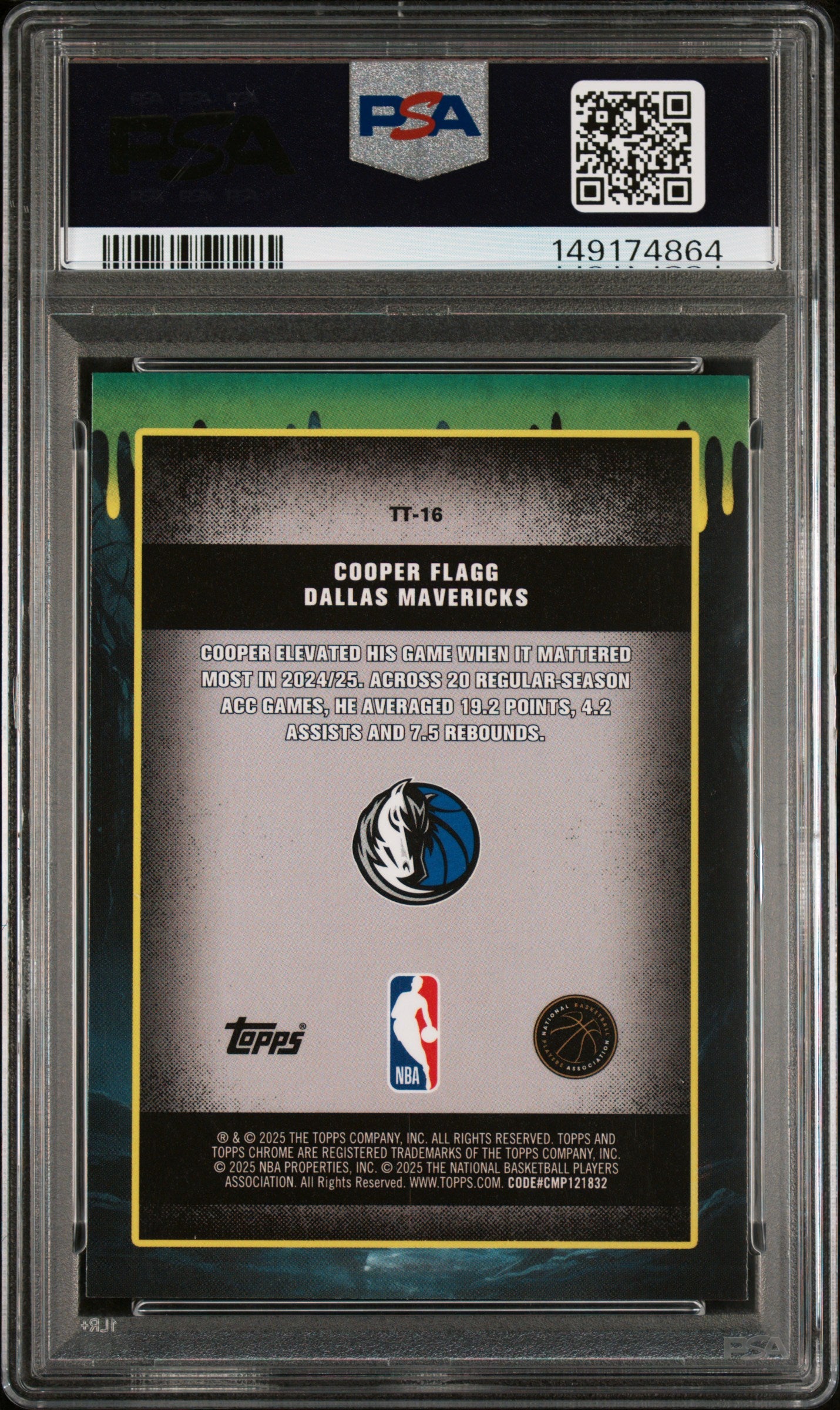 2025 Topps Chrome Tall Tales #TT-16 Cooper Flagg PSA 9
