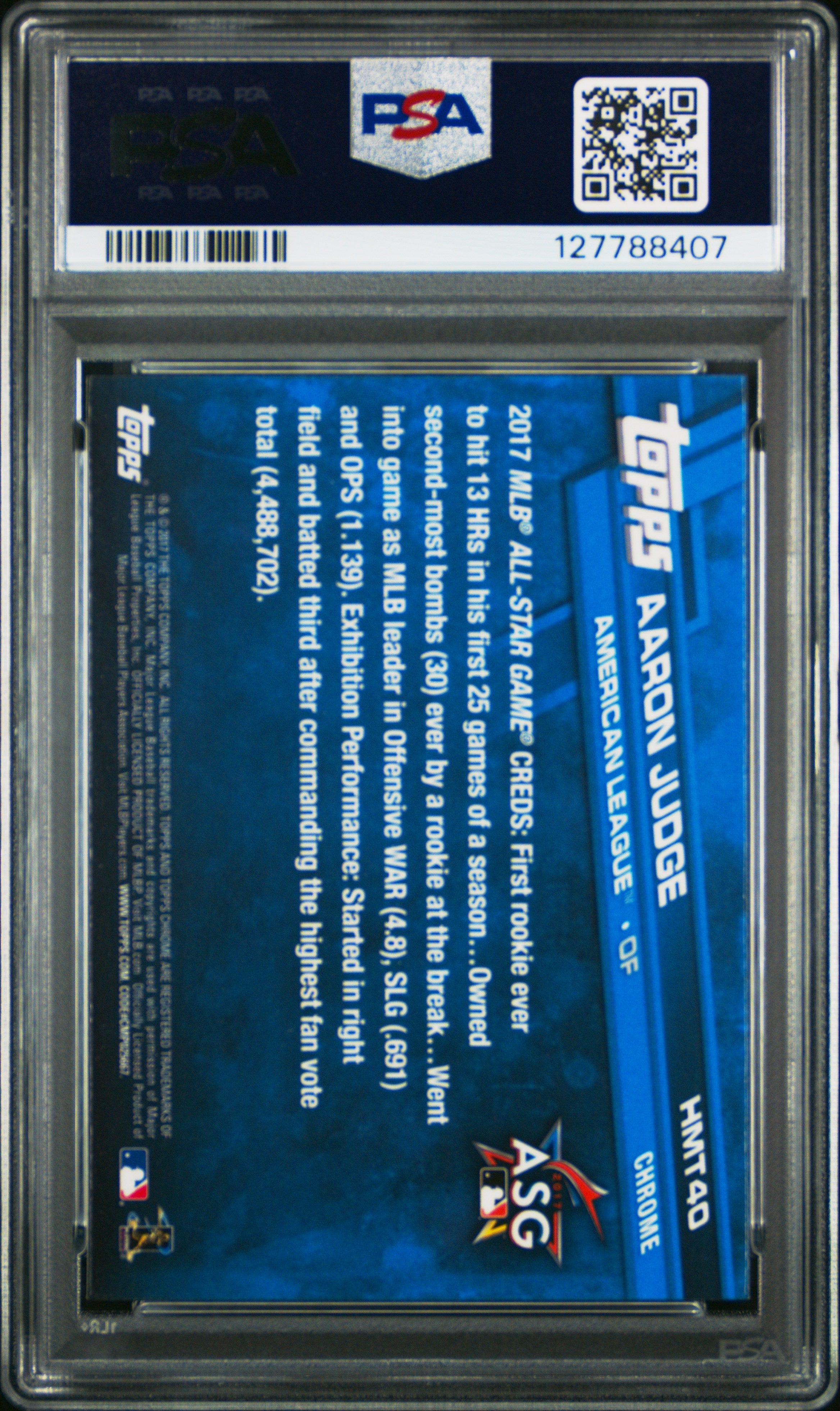 2017 Topps Chrome Update #HMT40 Aaron Judge Update PSA 10