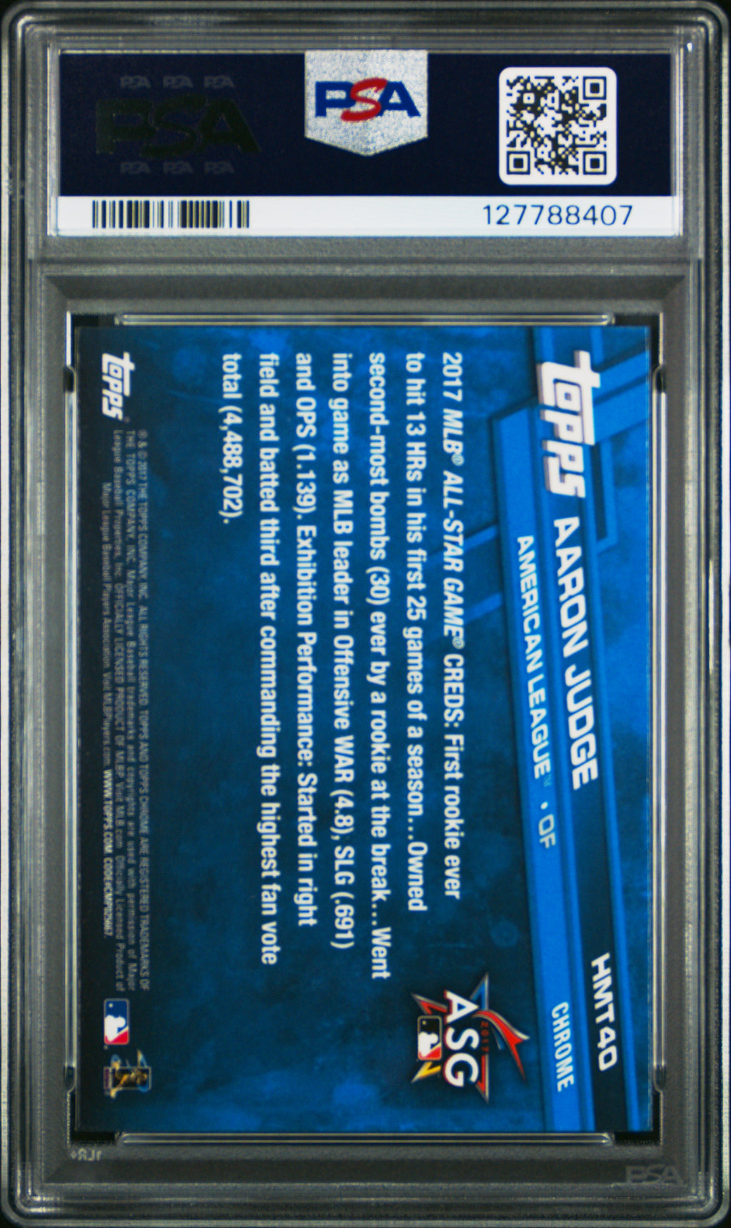 2017 Topps Chrome Update #HMT40 Aaron Judge Update PSA 10