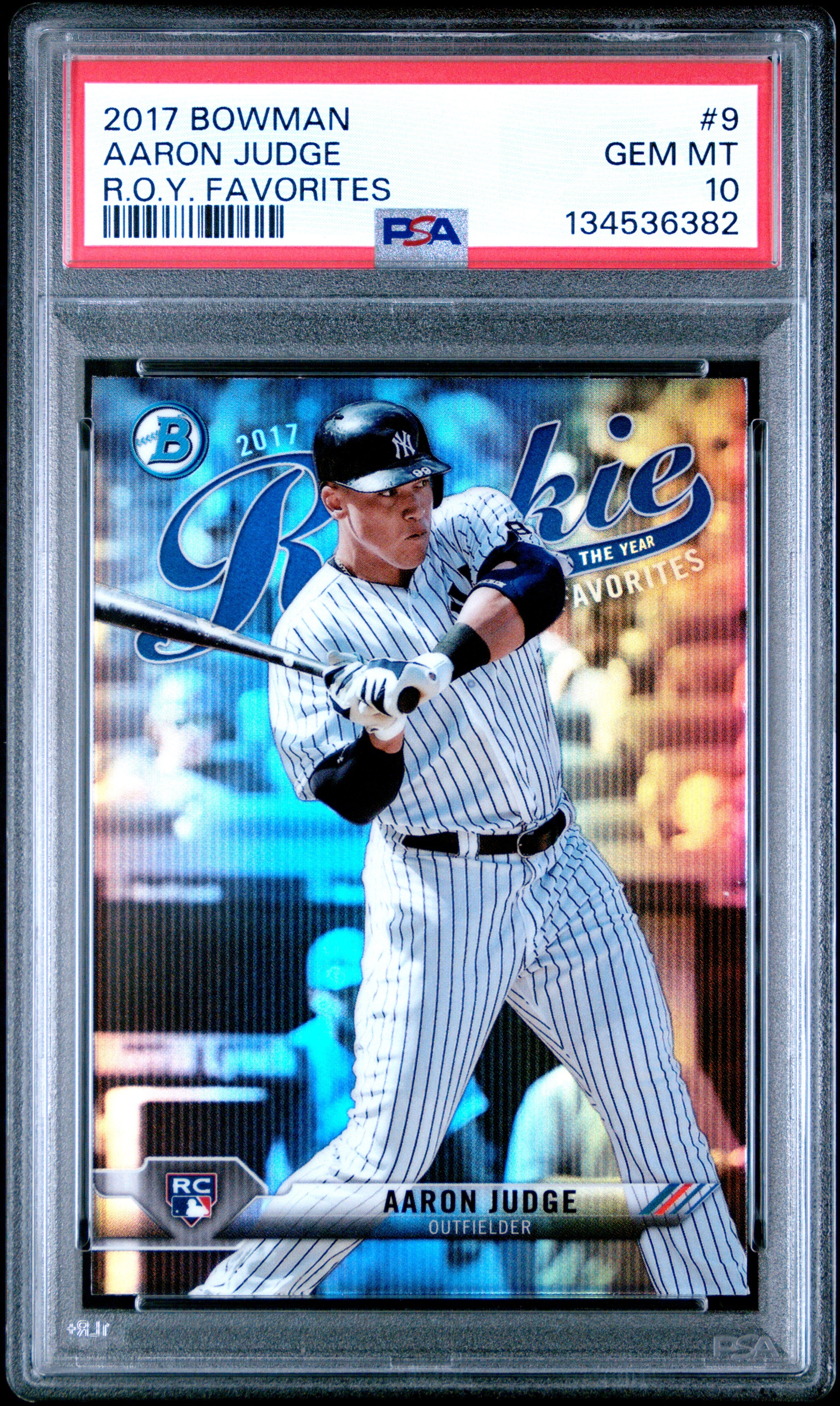 2017 Bowman Rookie Of The Year Roy Favs #9 Aaron Judge R.O.Y. Favorites PSA 10